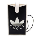 Gucci 702203 X Adidas Leather Phone Case Black/White