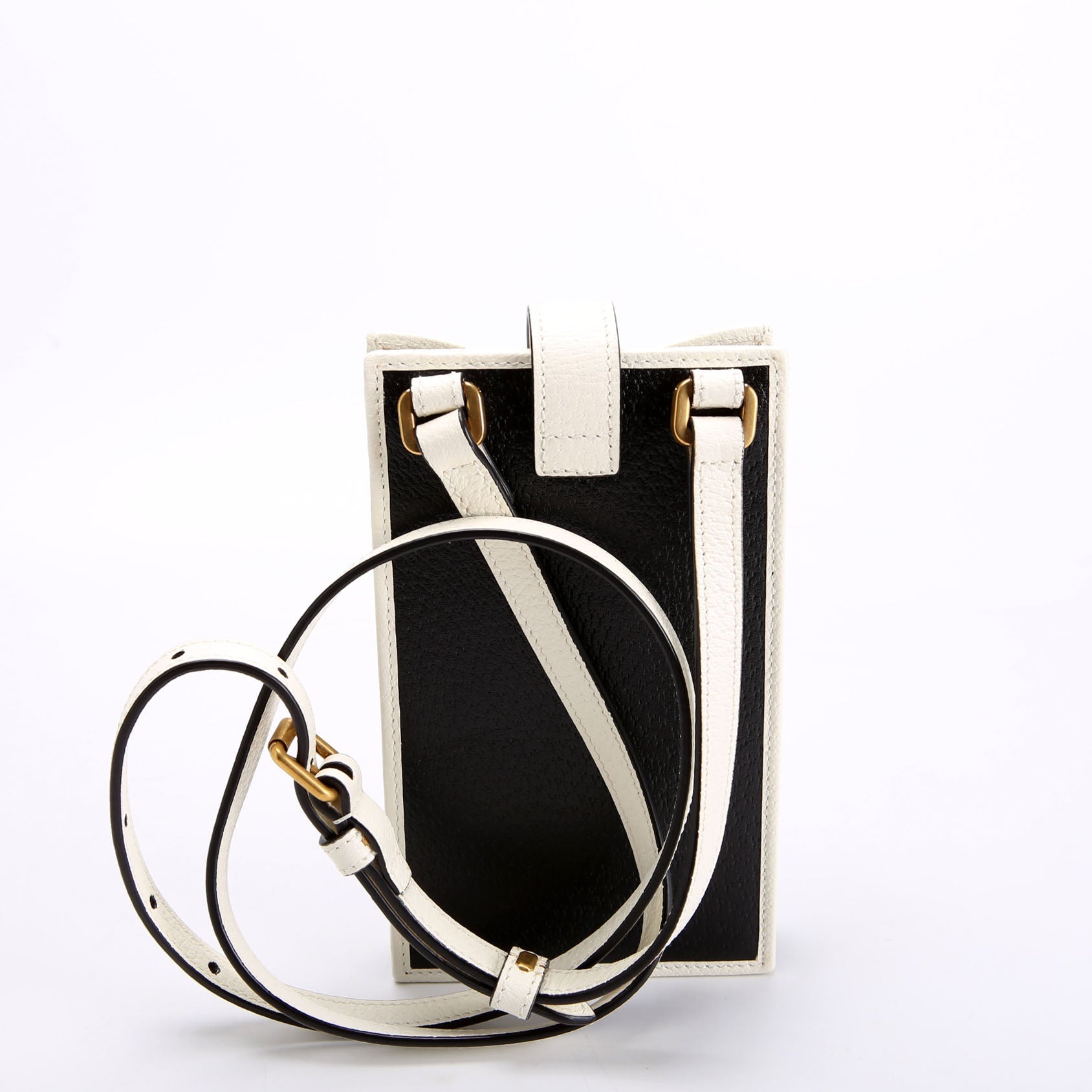 Gucci 702203 X Adidas Leather Phone Case Black/White