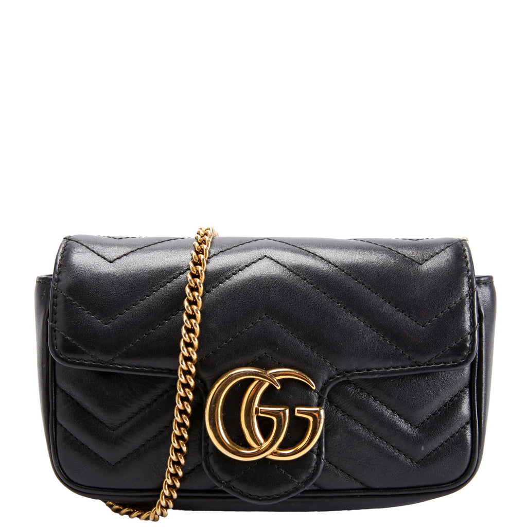 476433 Marmont Leather Super Mini Flap Black