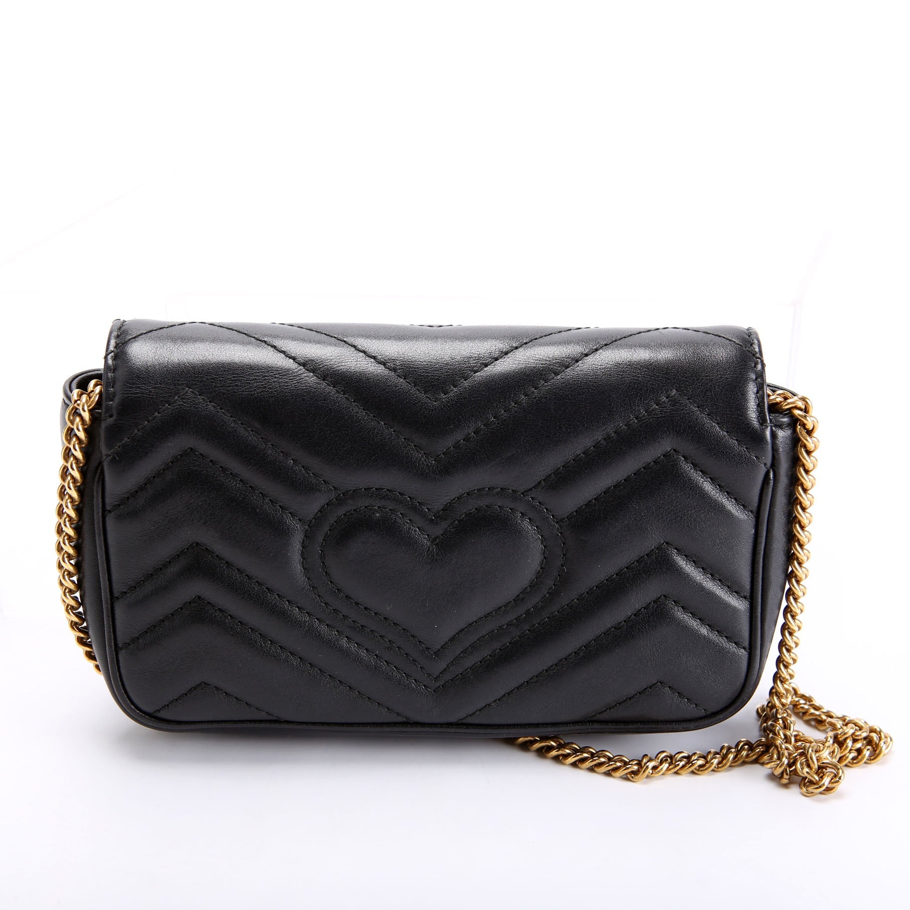 476433 Marmont Leather Super Mini Flap Black