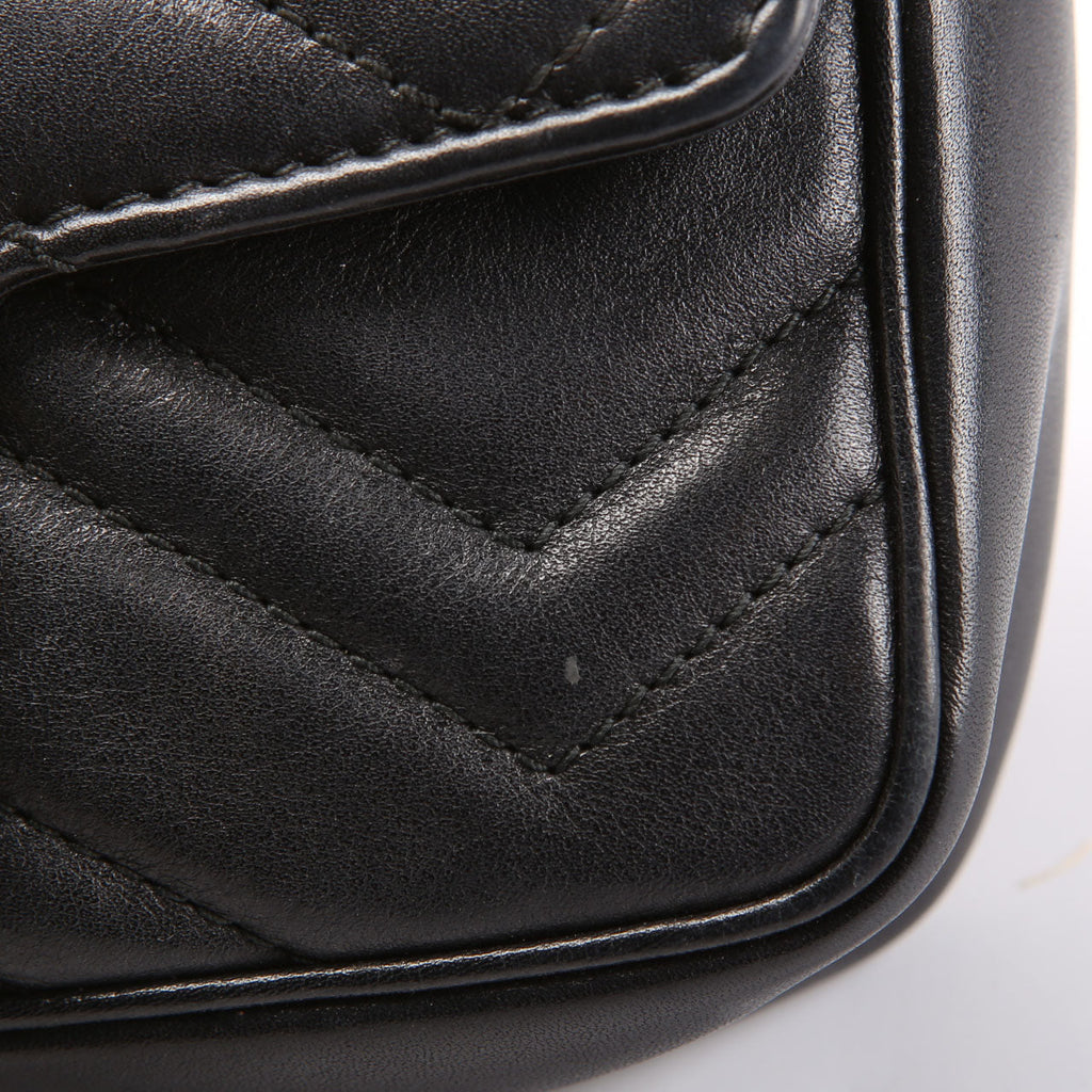 476433 Marmont Leather Super Mini Flap Black
