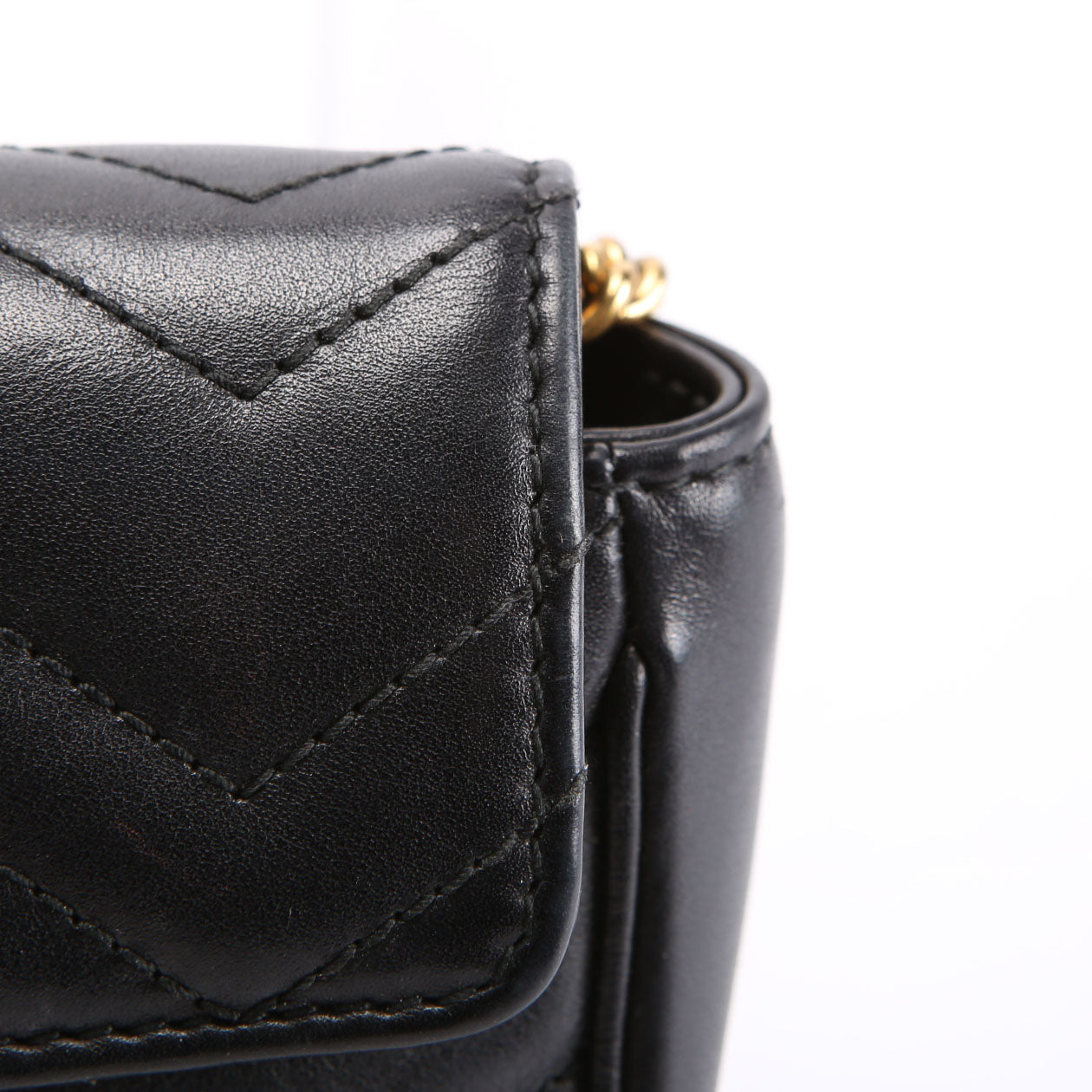 476433 Marmont Leather Super Mini Flap Black