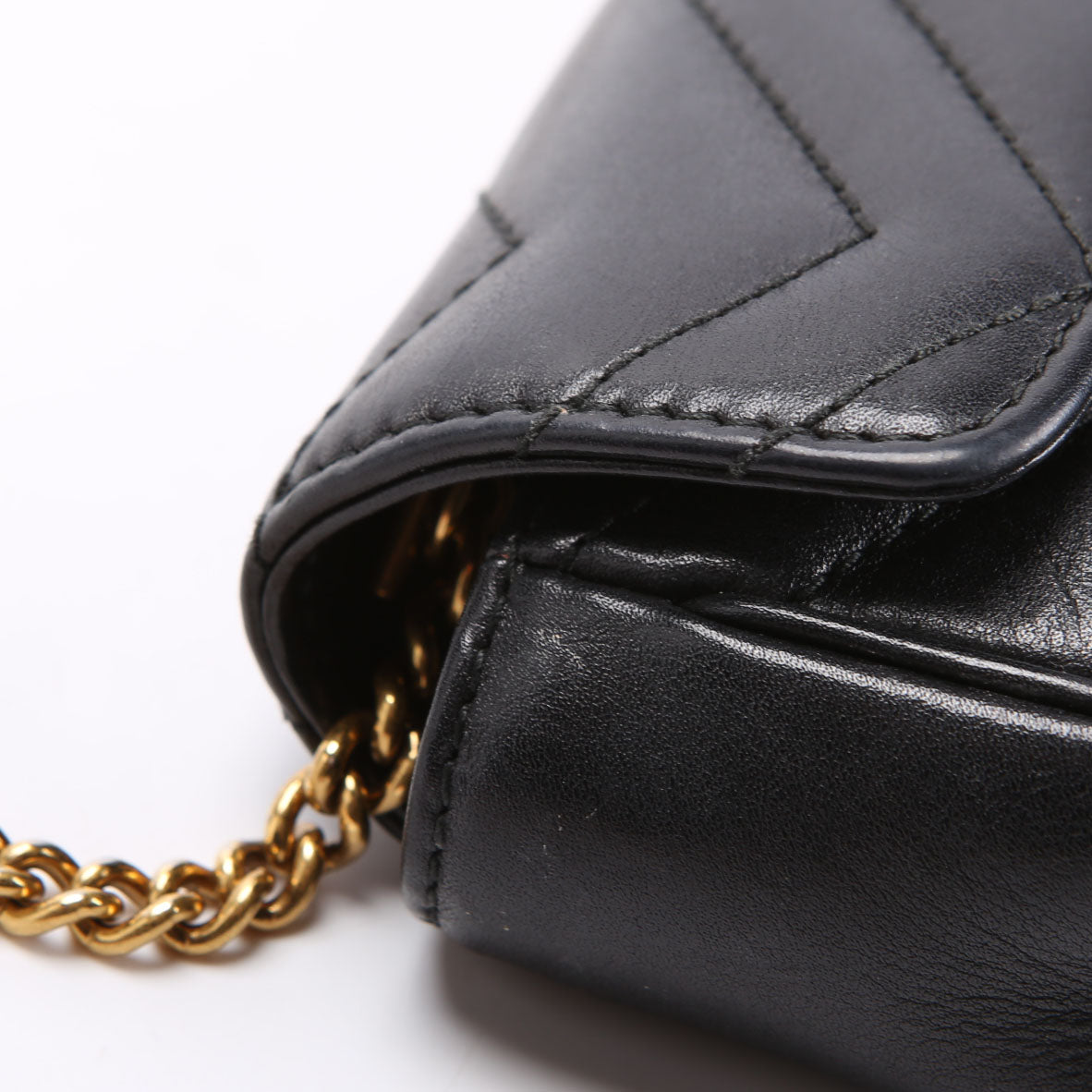 476433 Marmont Leather Super Mini Flap Black