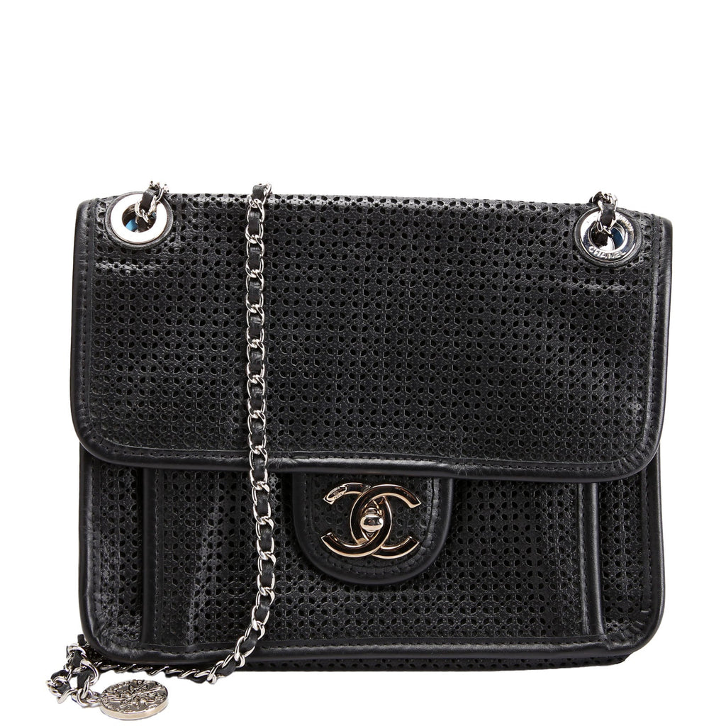 Dubai Up In The Air Small Flap Perforated Lambskin 20M Black