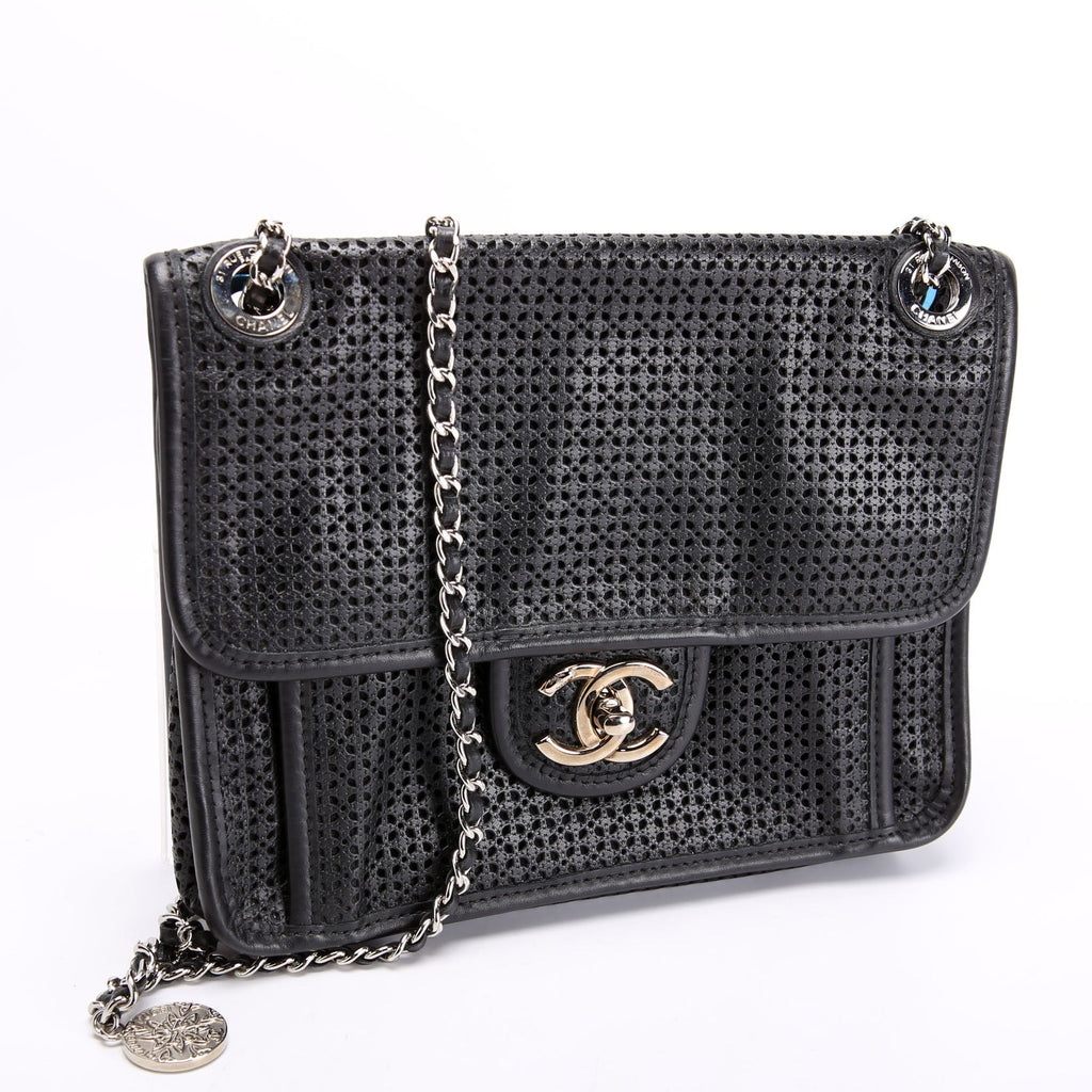 Dubai Up In The Air Small Flap Perforated Lambskin 20M Black