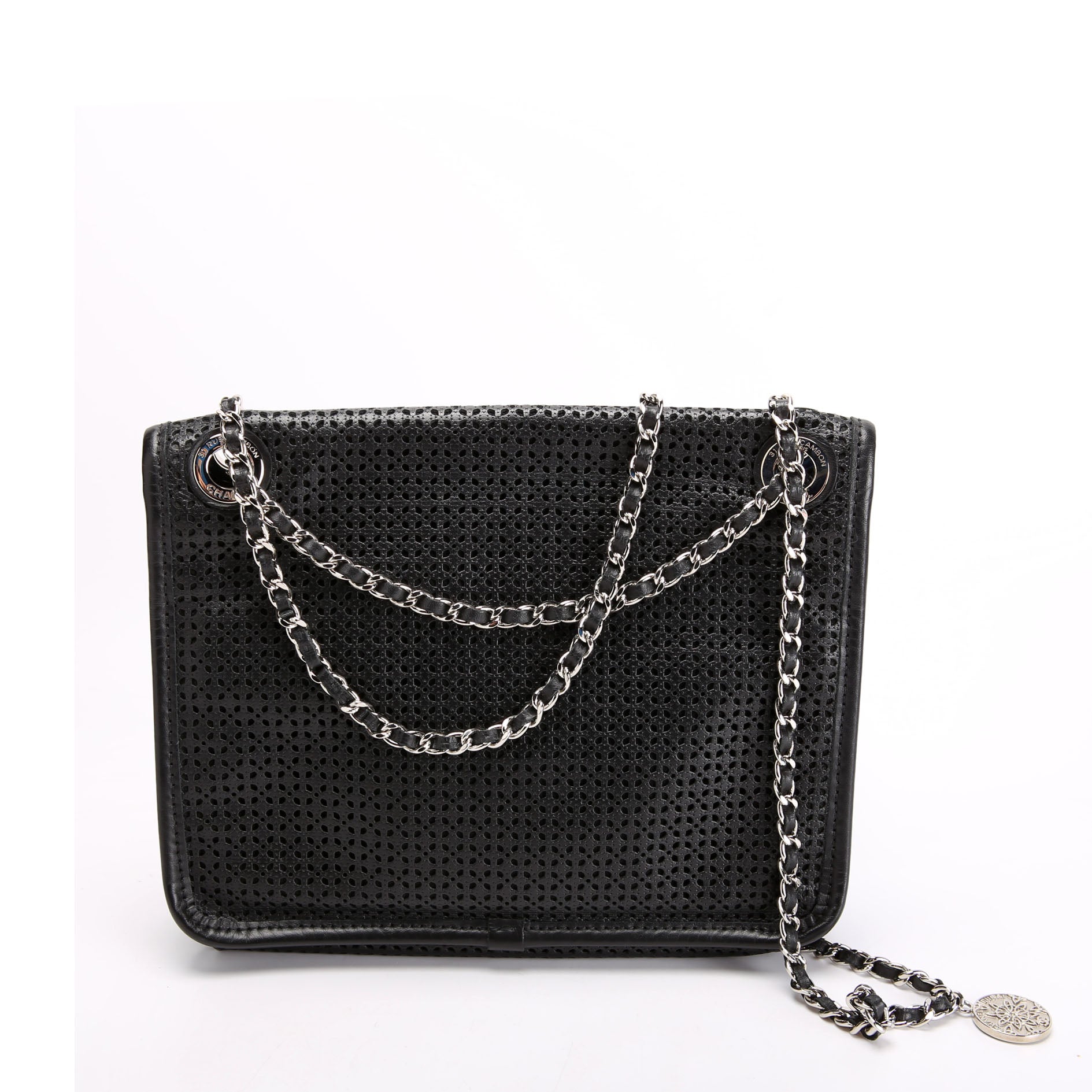 Dubai Up In The Air Small Flap Perforated Lambskin 20M Black