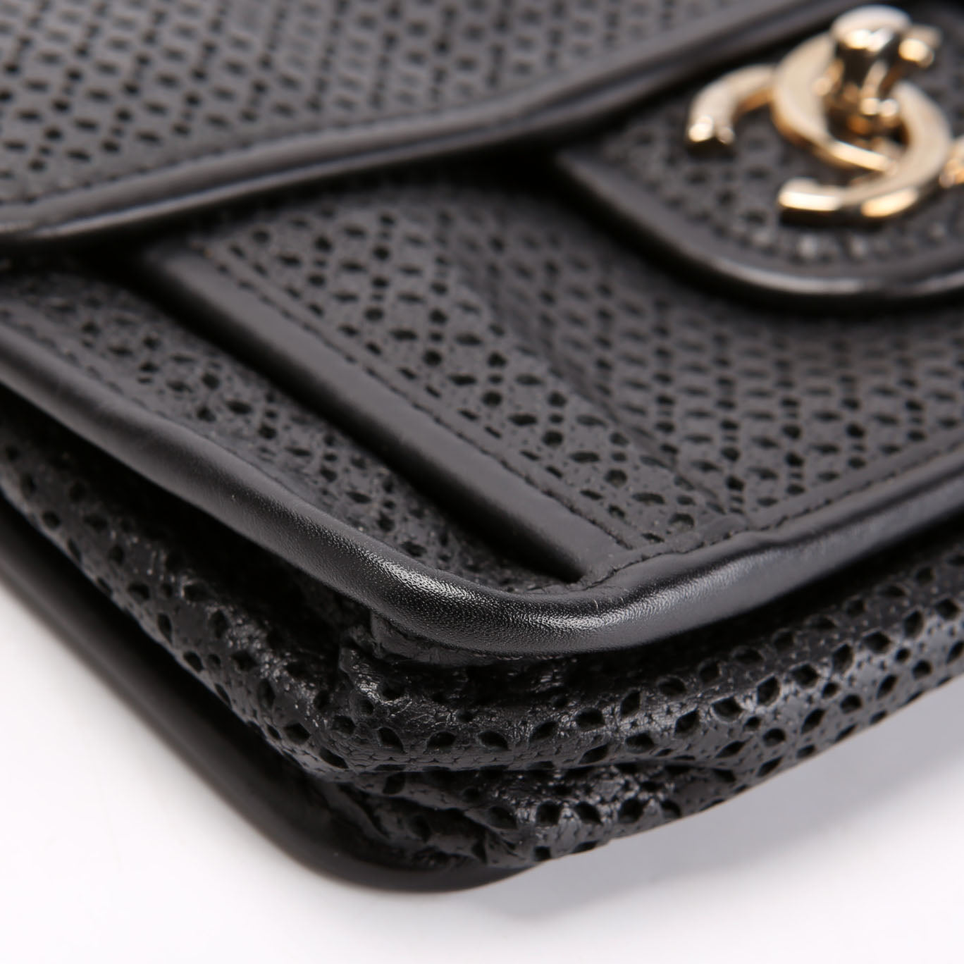 Dubai Up In The Air Small Flap Perforated Lambskin 20M Black