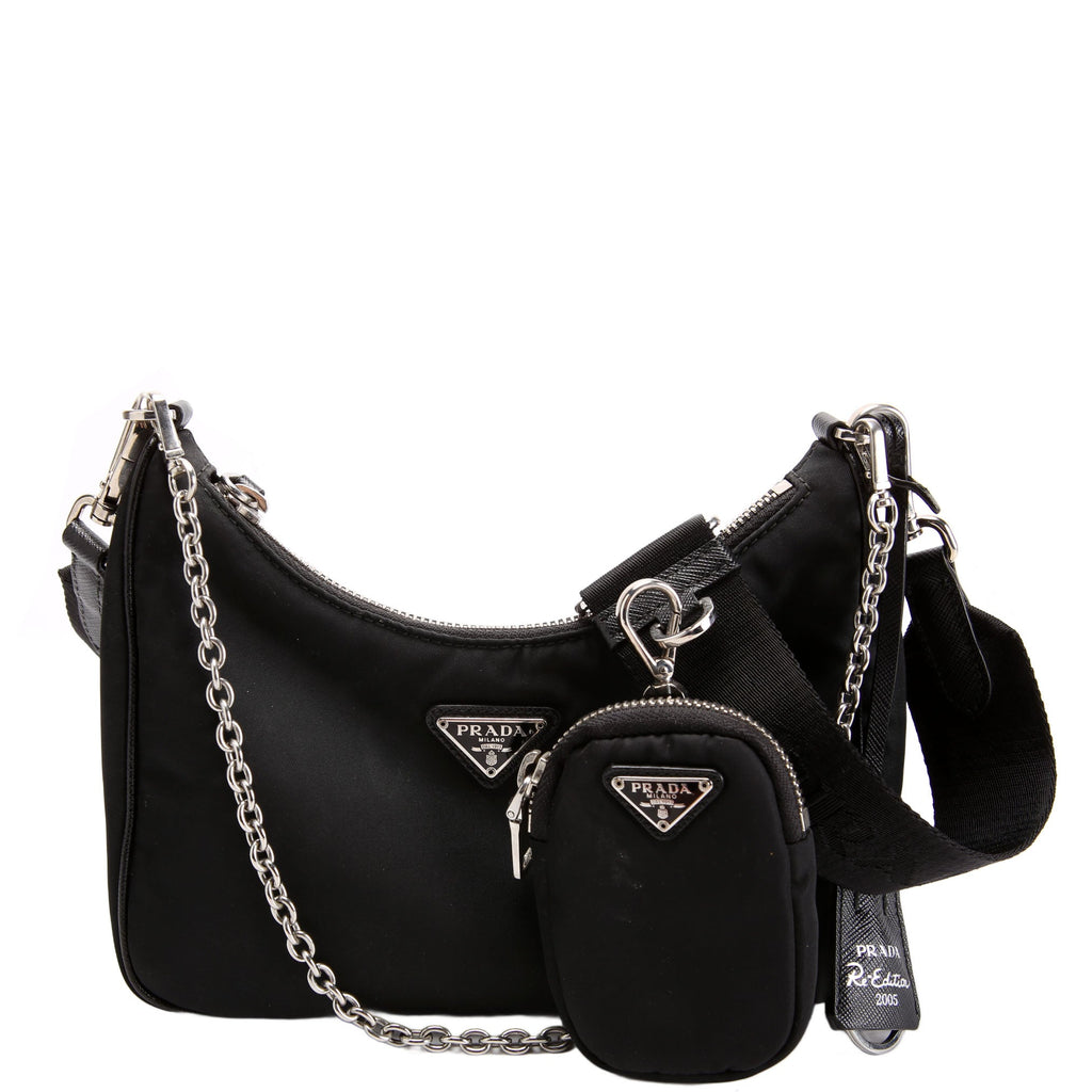 1BH204 Nylon Re-Edition 2005 Shoulder Bag Black