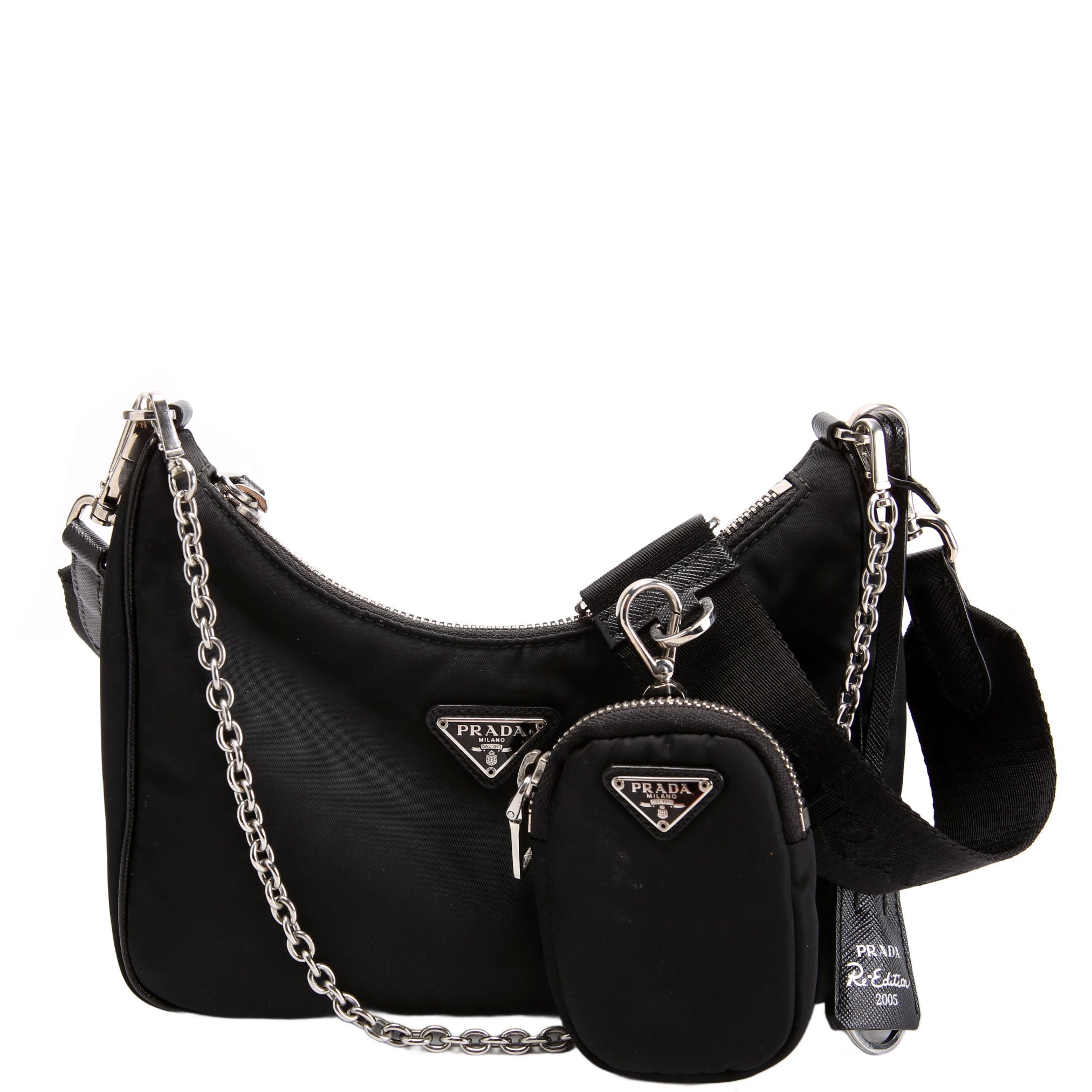 1BH204 Nylon Re-Edition 2005 Shoulder Bag Black