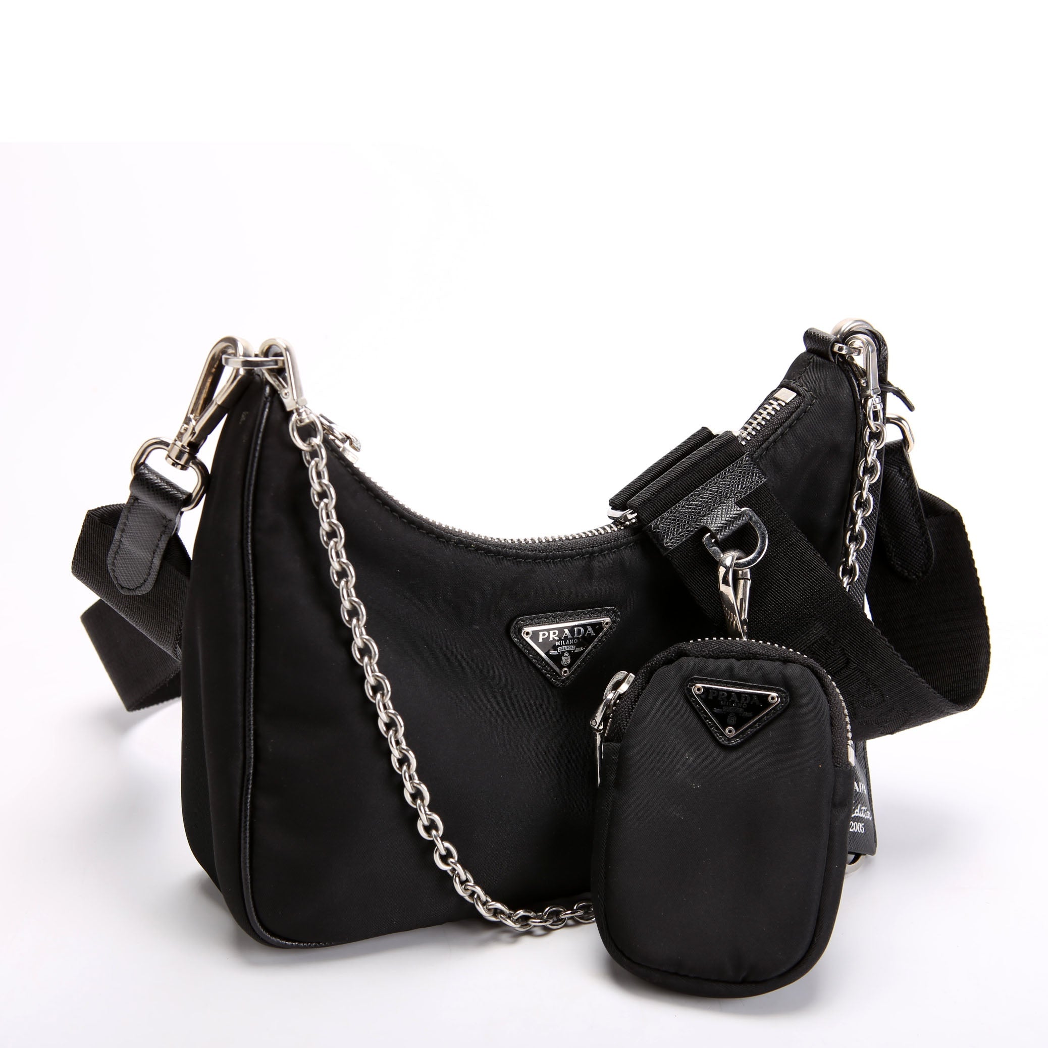 1BH204 Nylon Re-Edition 2005 Shoulder Bag Black