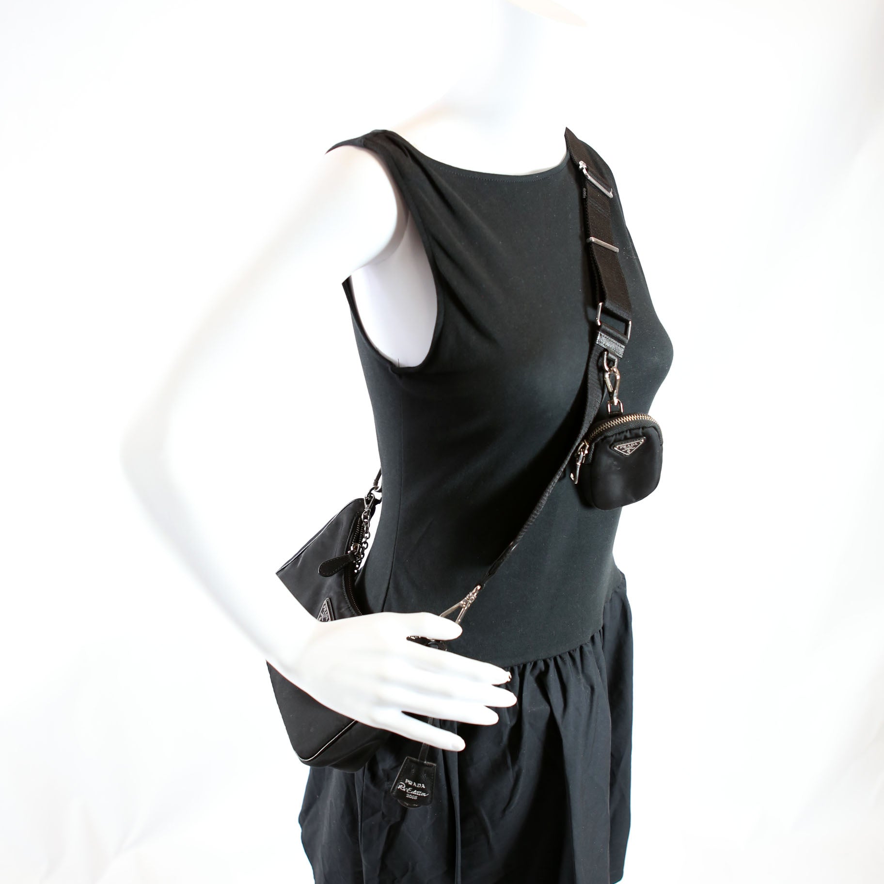 1BH204 Nylon Re-Edition 2005 Shoulder Bag Black
