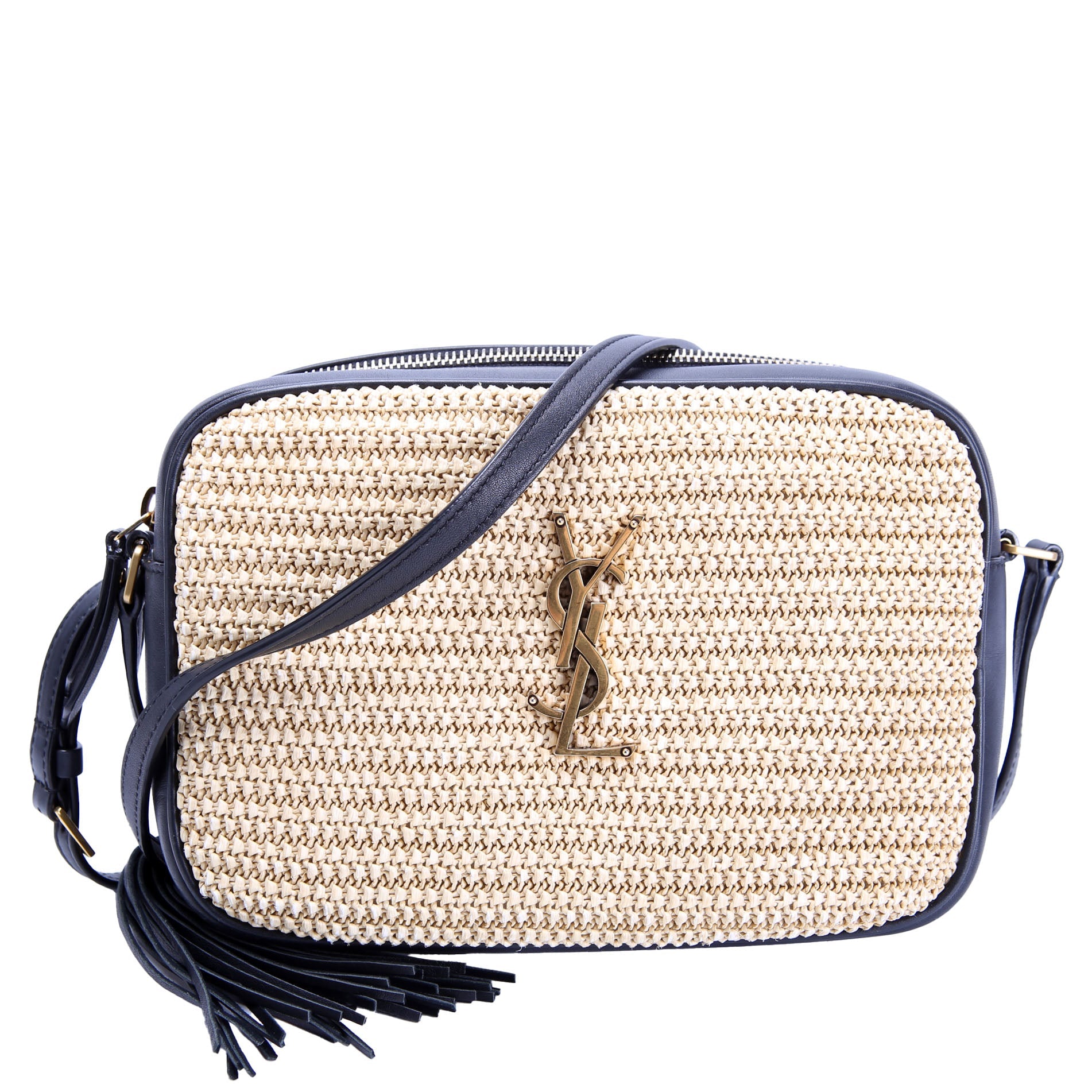 Lou Camera Bag Raffia 612544 Tan/Black