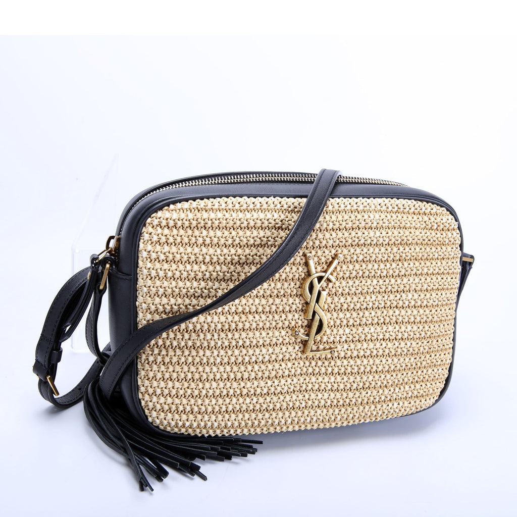 Lou Camera Bag Raffia 612544 Tan/Black