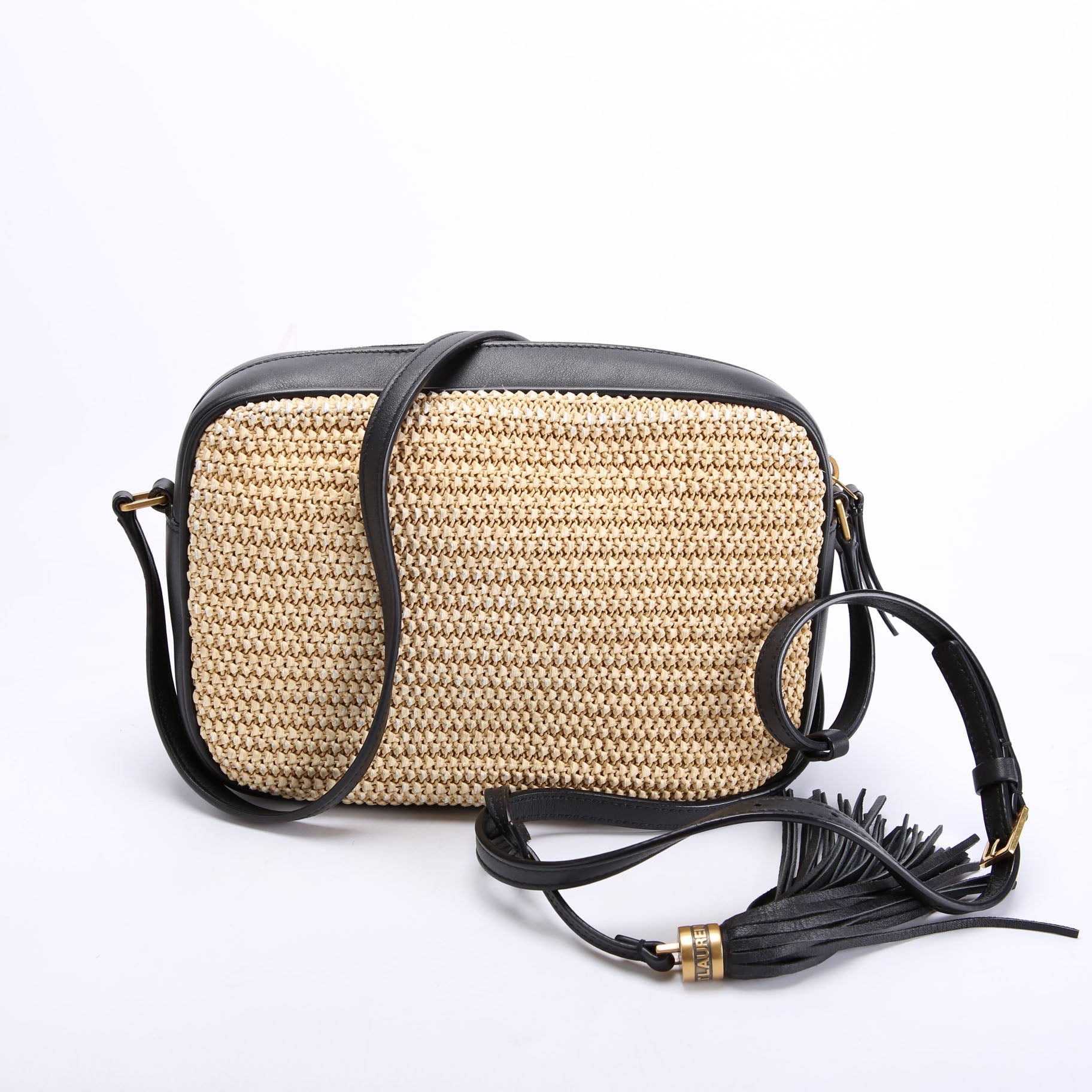 Lou Camera Bag Raffia 612544 Tan/Black