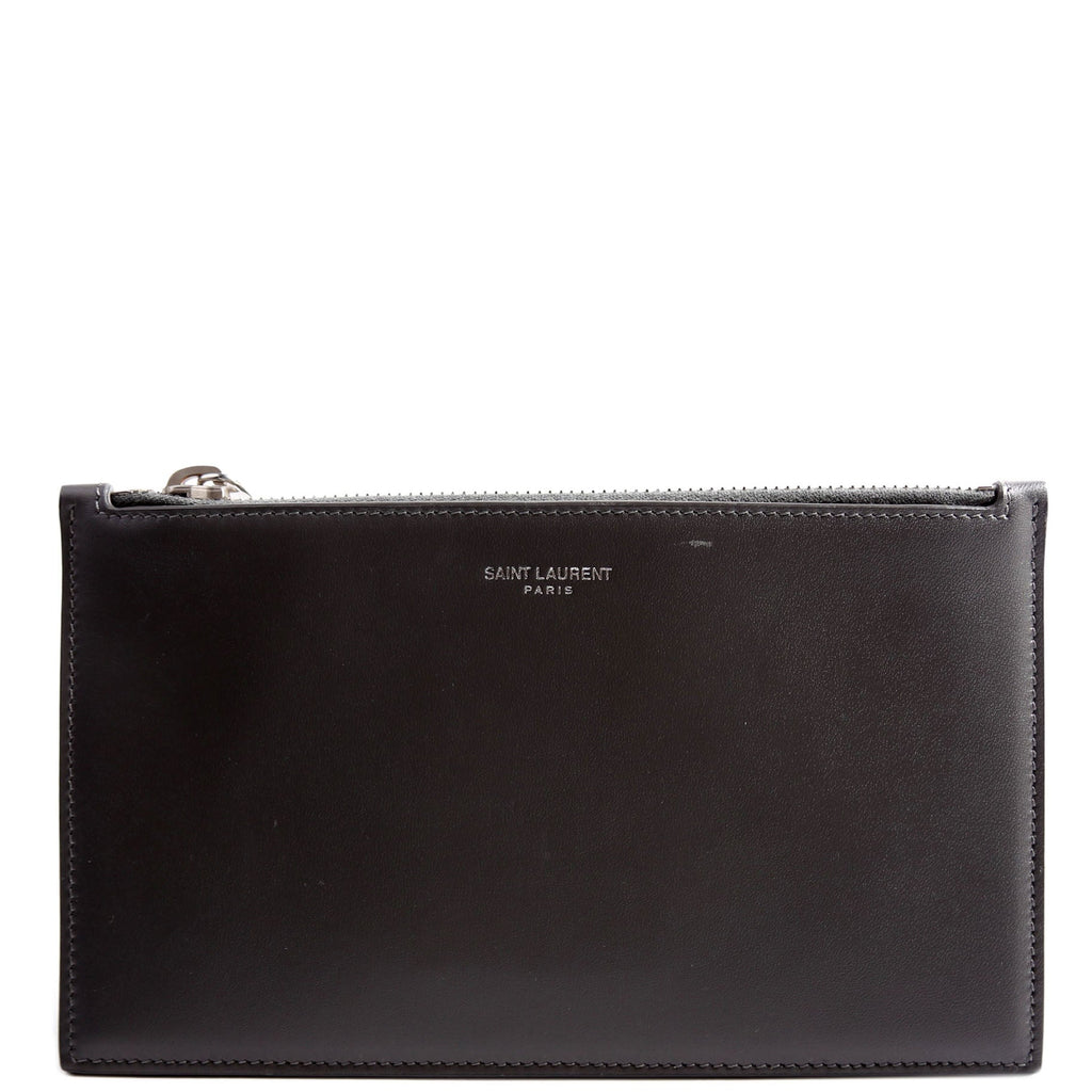 635097 Calfskin Pouch Small Gray