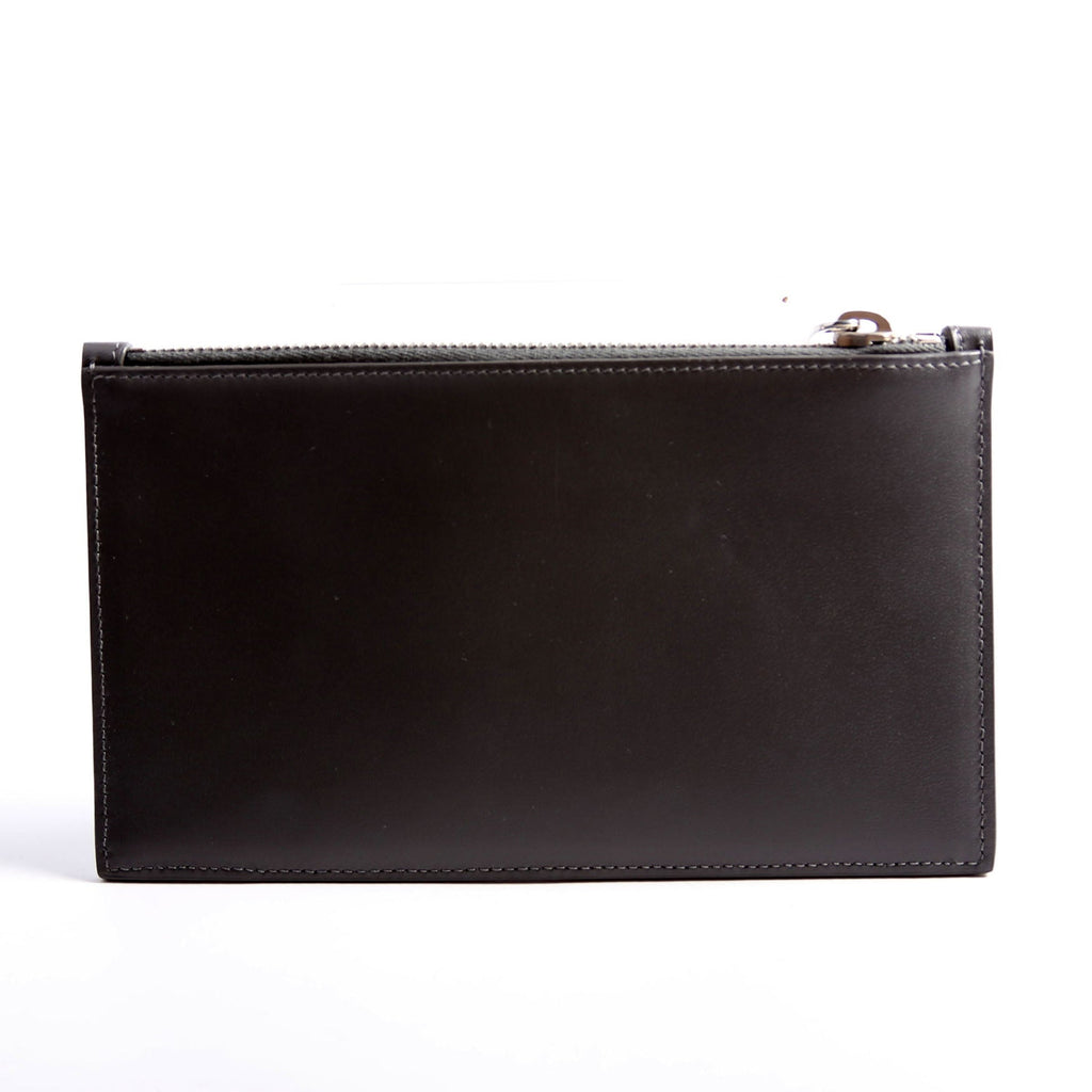 635097 Calfskin Pouch Small Gray