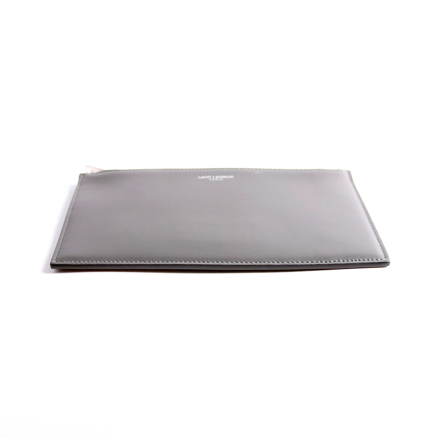635097 Calfskin Pouch Small Gray
