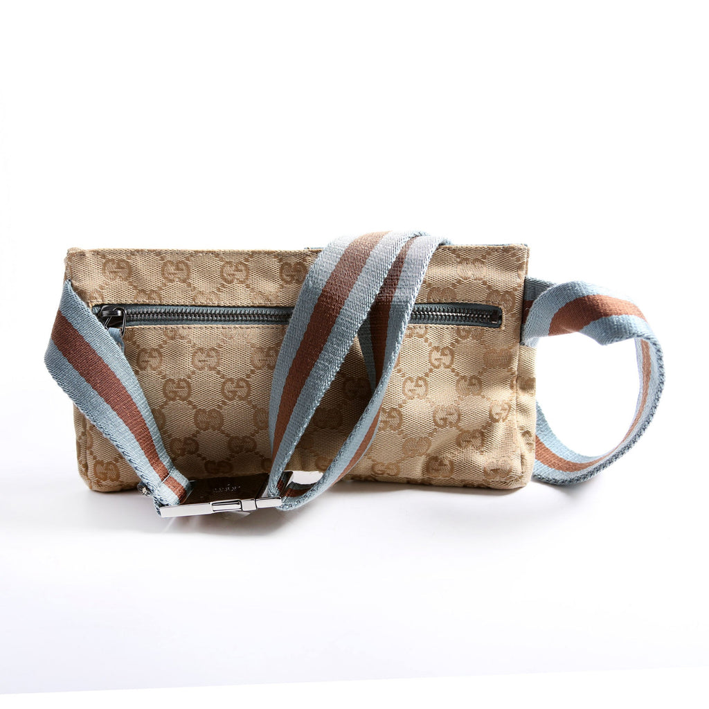 162962 GG Canvas Mini Waist Bag Beige/Blue