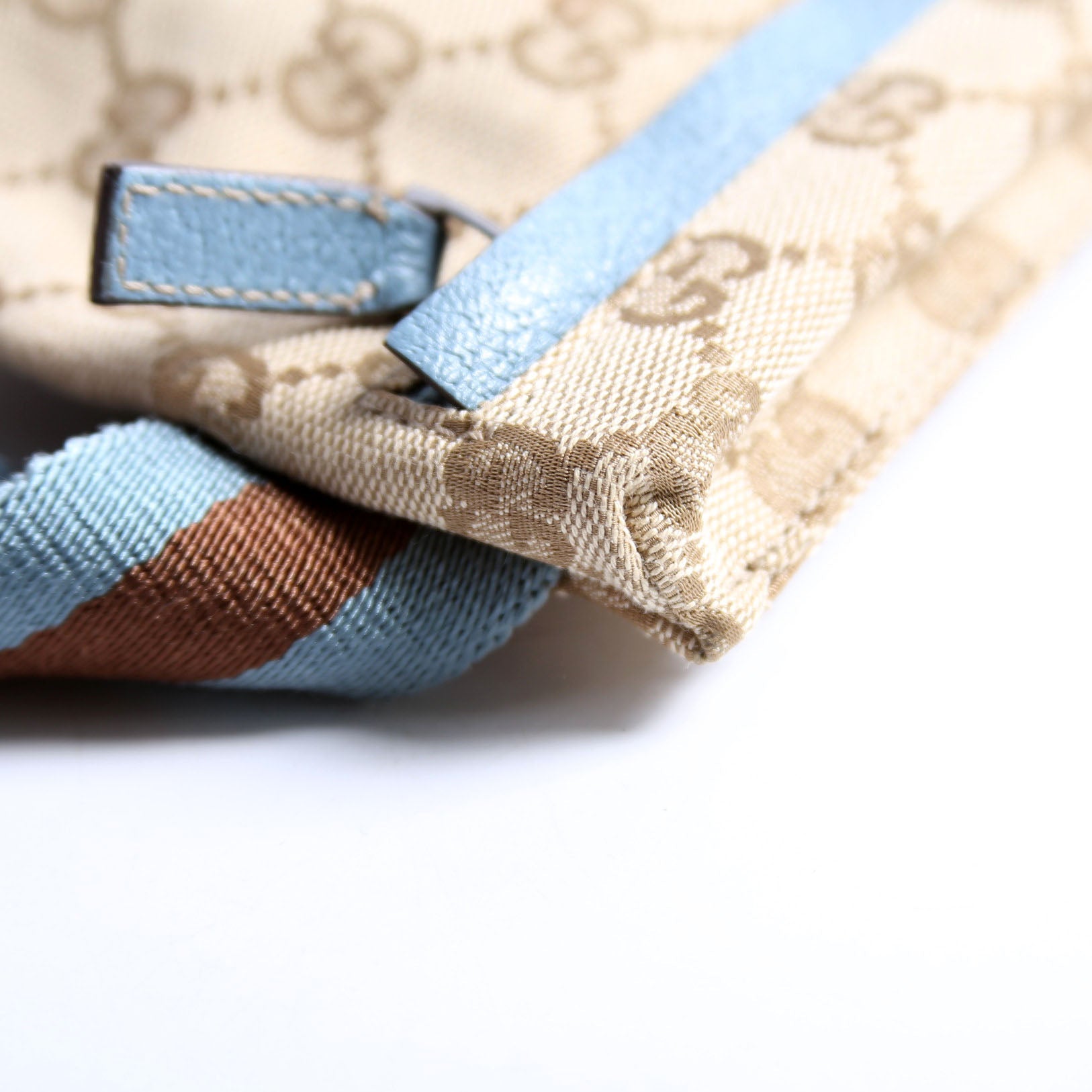 162962 GG Canvas Mini Waist Bag Beige/Blue