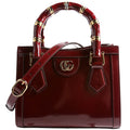 832936 Diana Mini Tote Patent Burgundy/Gold