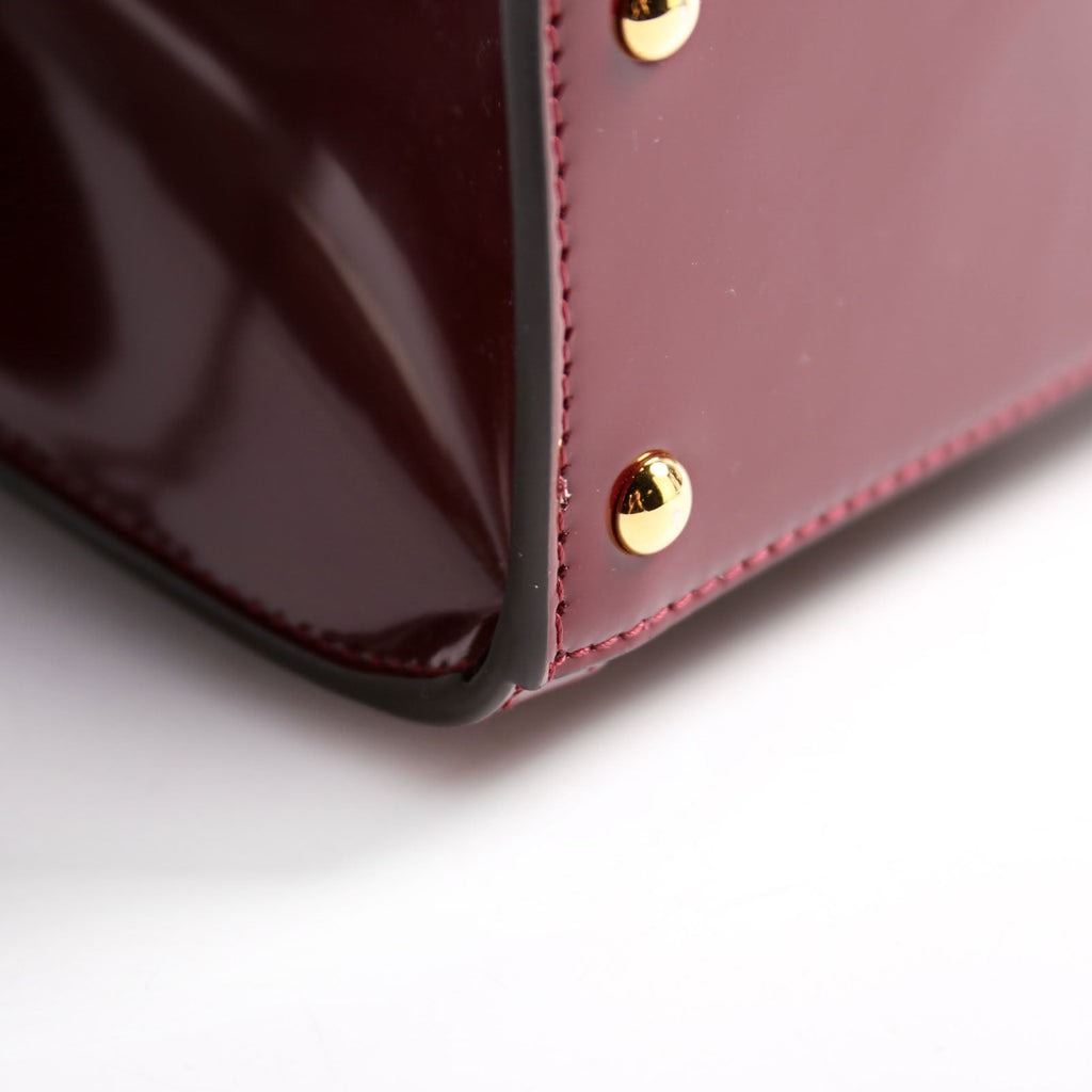 832936 Diana Mini Tote Patent Burgundy/Gold