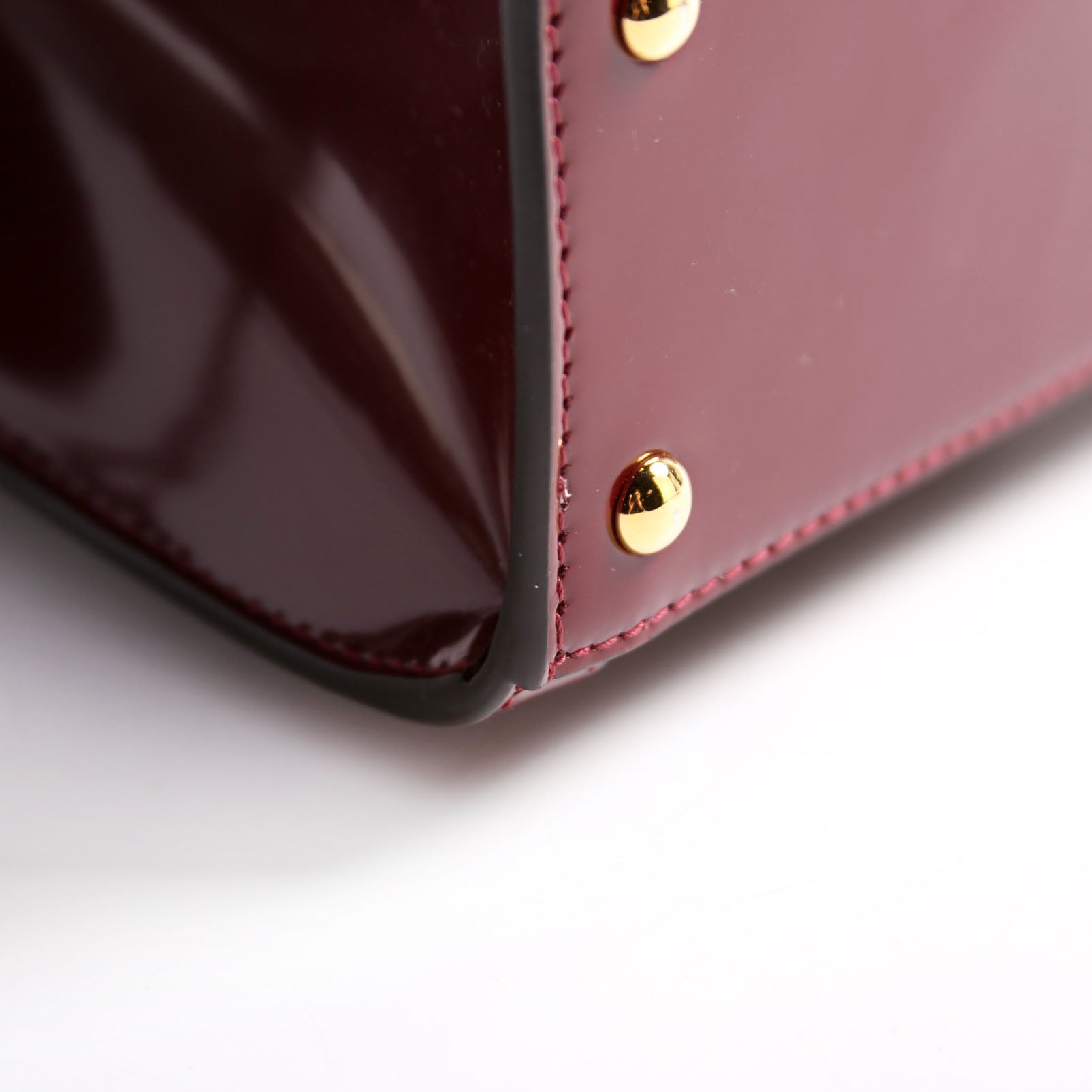 832936 Diana Mini Tote Patent Burgundy/Gold