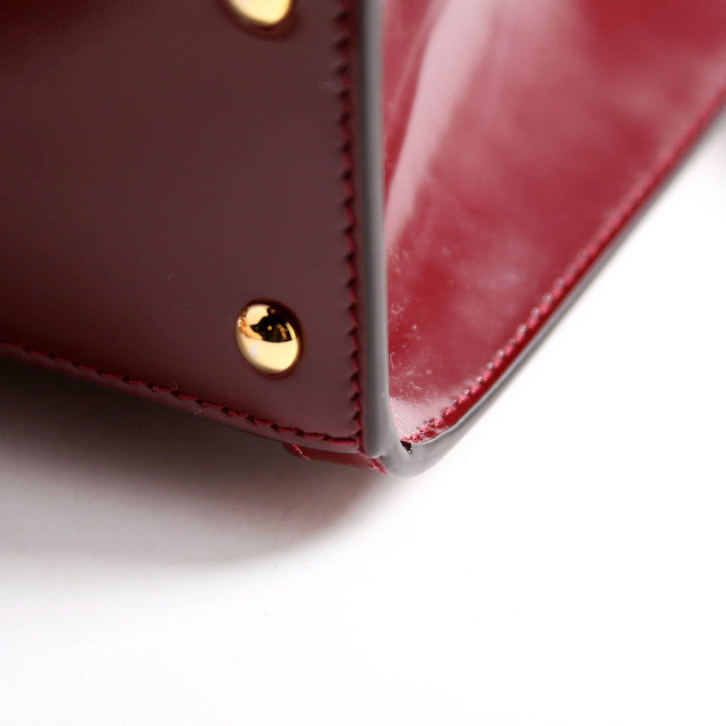 832936 Diana Mini Tote Patent Burgundy/Gold