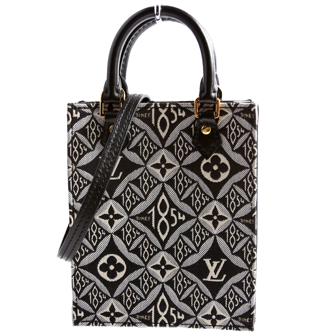 Petit Sac Plat Since 1854 Jacquard Black/Blue/White
