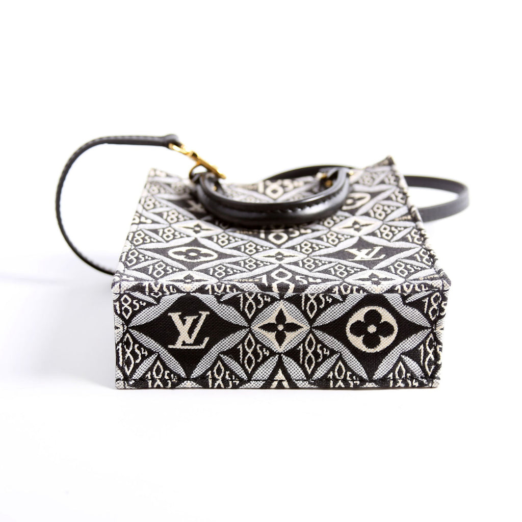 Petit Sac Plat Since 1854 Jacquard Black/Blue/White