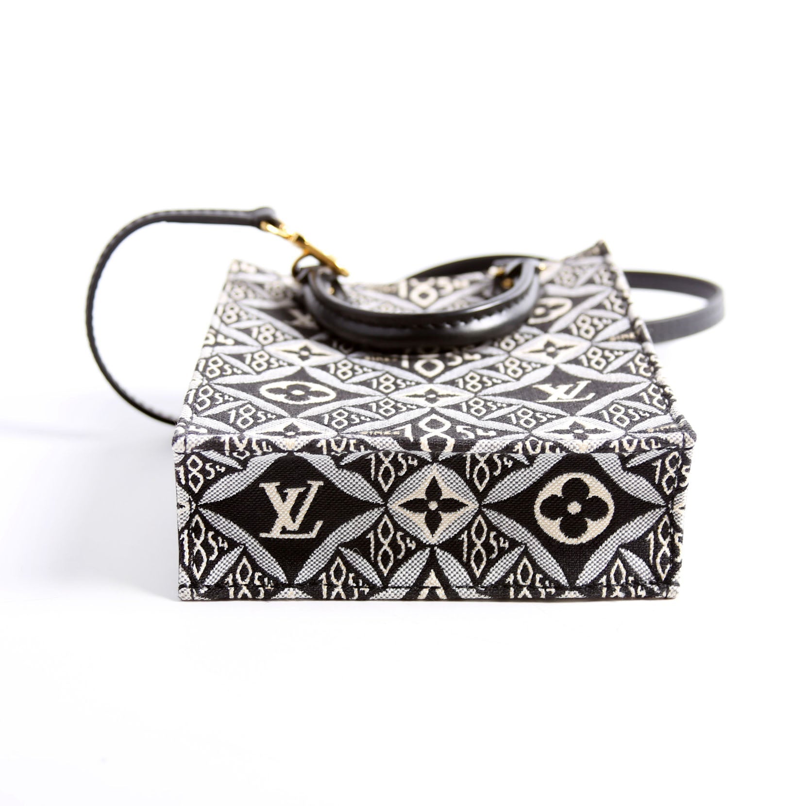 Petit Sac Plat Since 1854 Jacquard Black/Blue/White