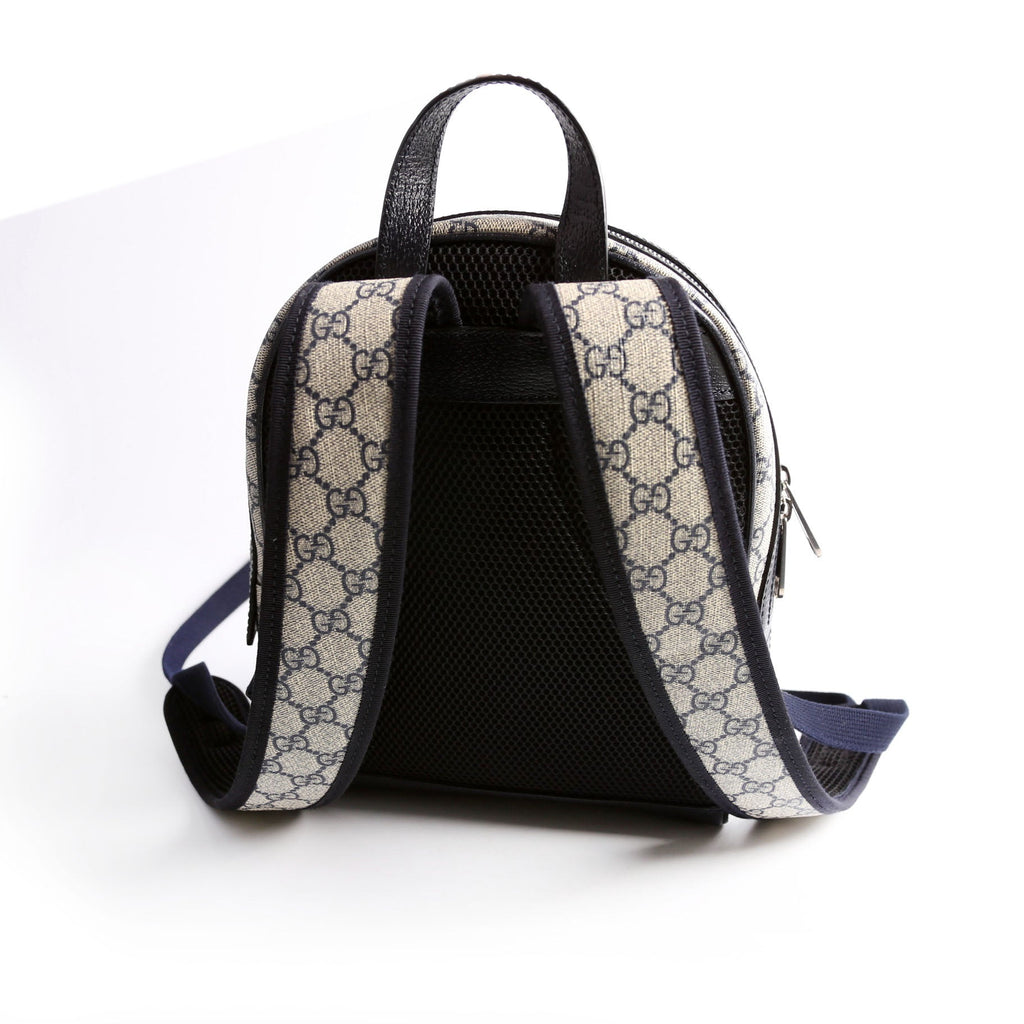 Gucci 547965 GG Supreme Ophidia Backpack Navy/Beige/Red