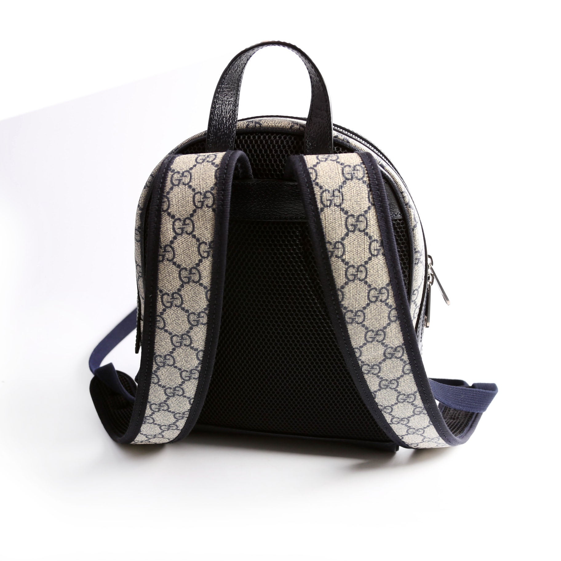 Gucci 547965 GG Supreme Ophidia Backpack Navy/Beige/Red