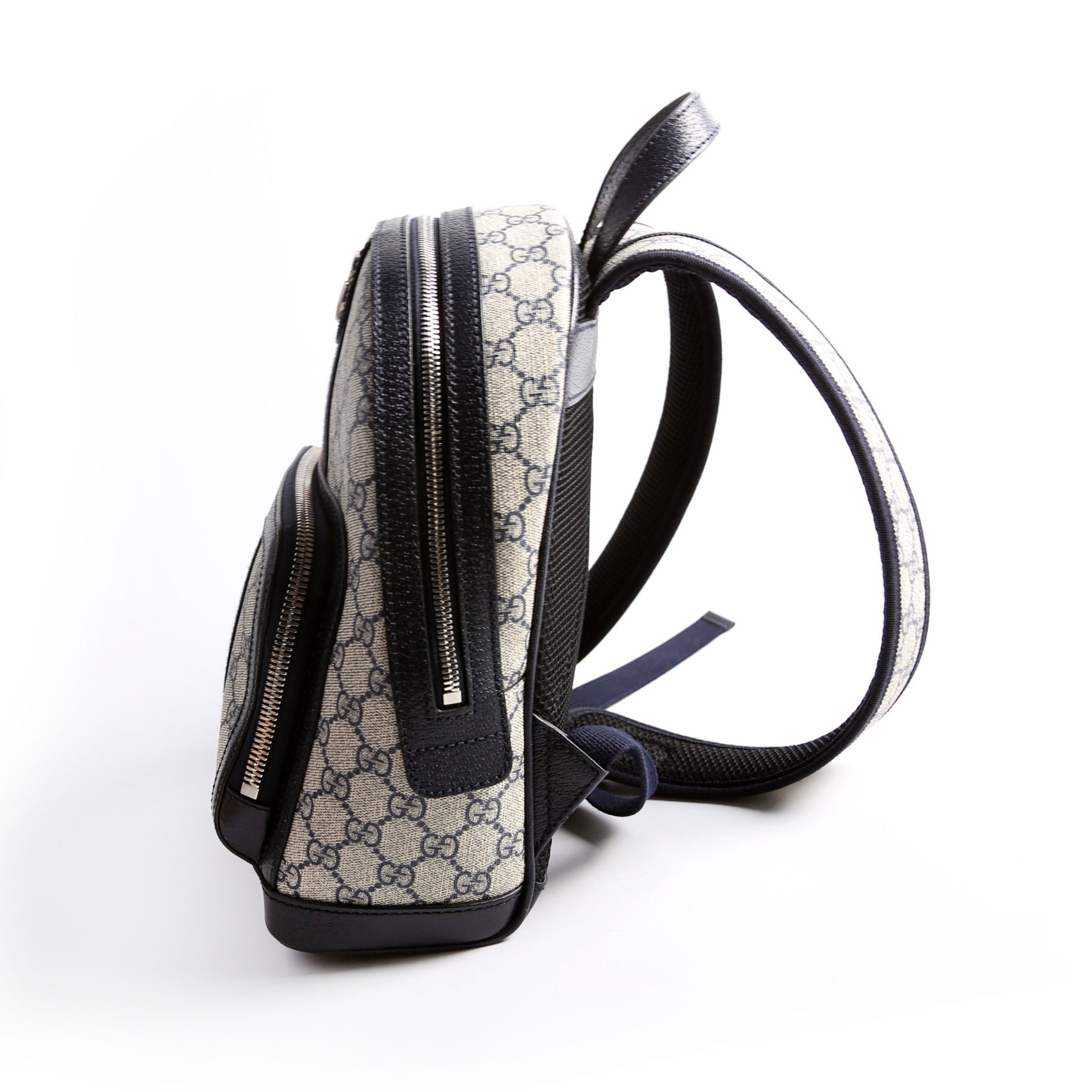 Gucci 547965 GG Supreme Ophidia Backpack Navy/Beige/Red