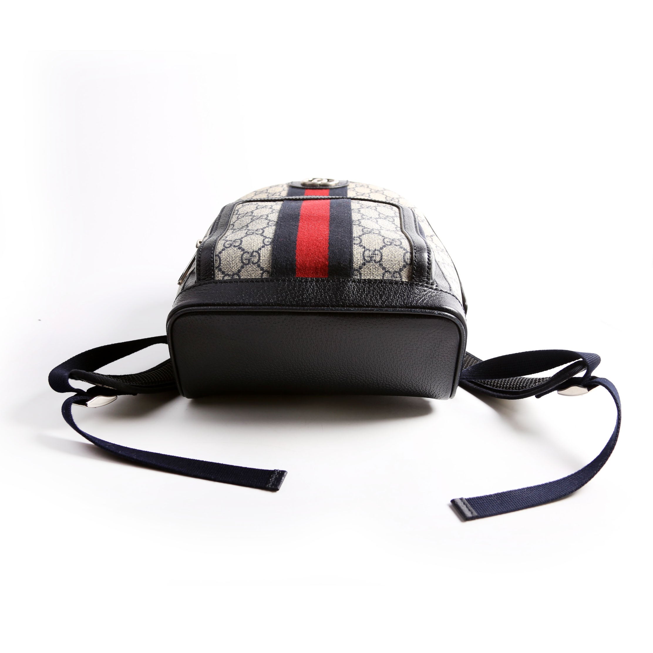 Gucci 547965 GG Supreme Ophidia Backpack Navy/Beige/Red