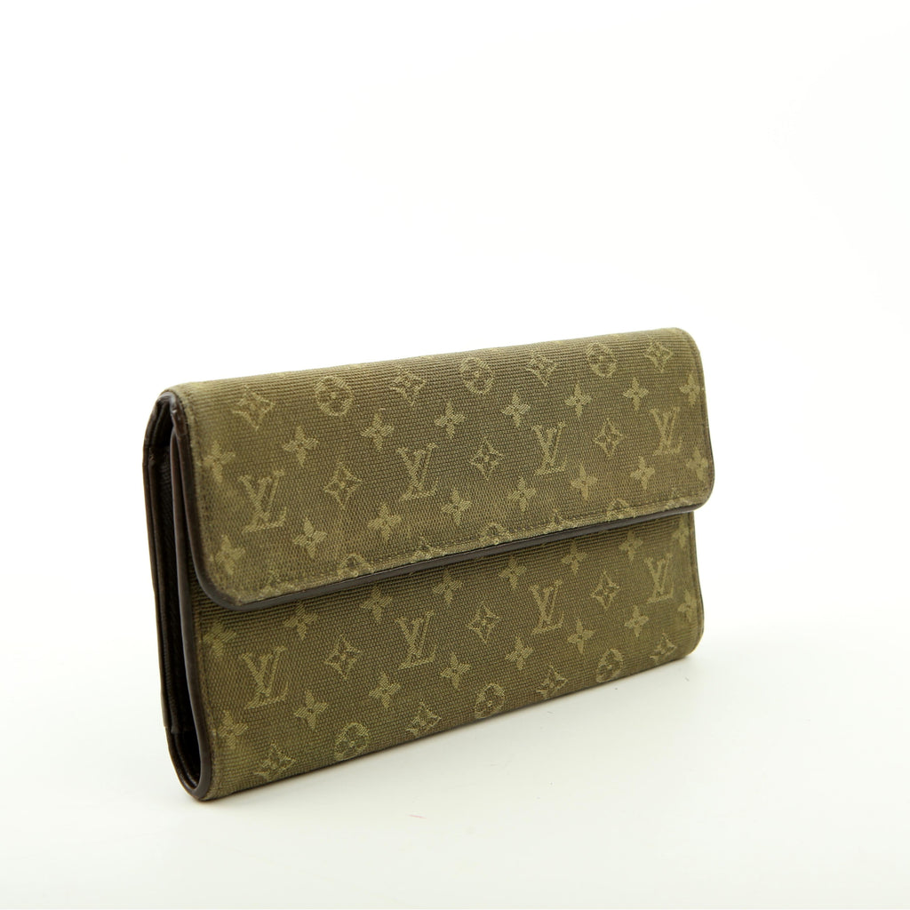 Porte Tresor Wallet Mini Lin Green/Brown