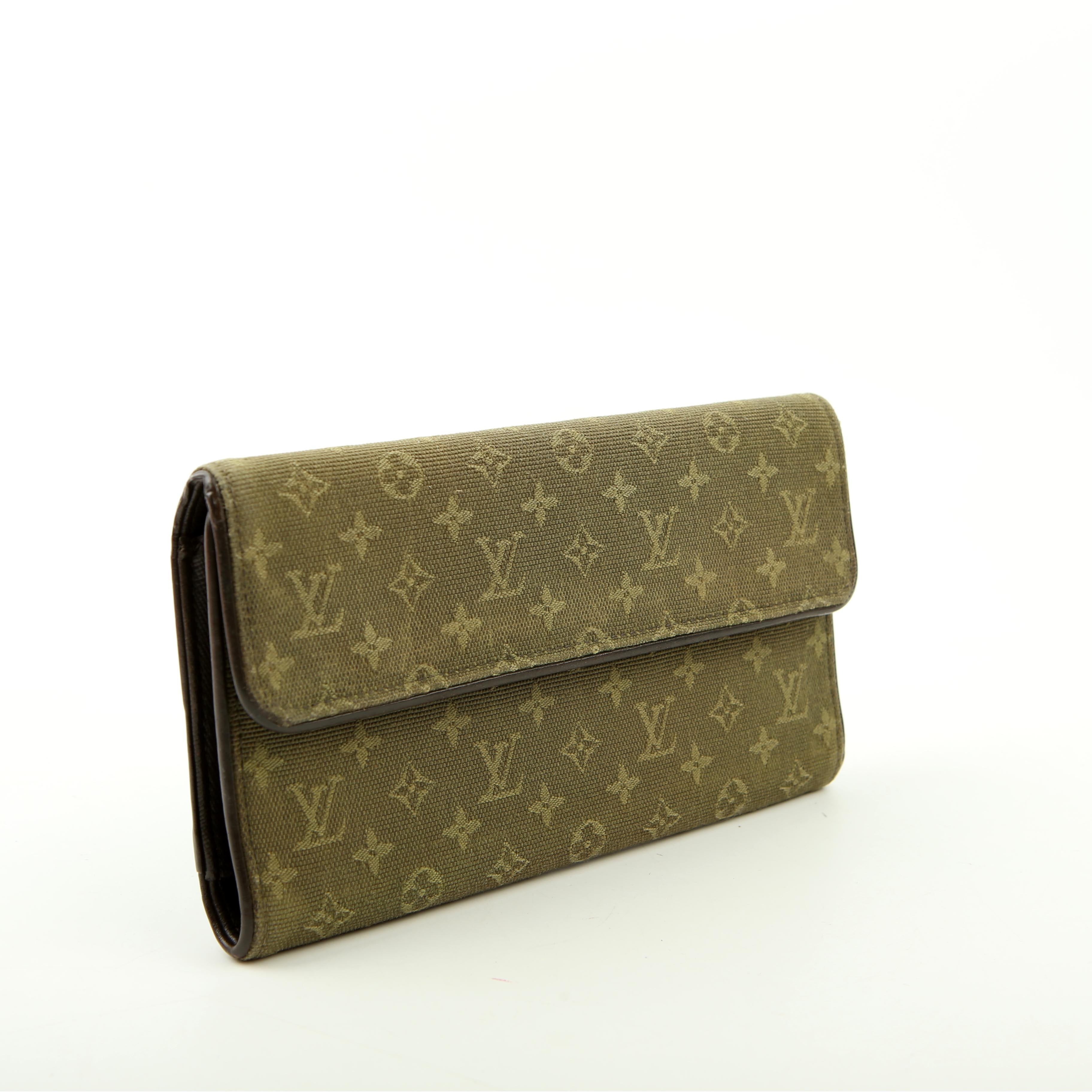 Porte Tresor Wallet Mini Lin Green/Brown