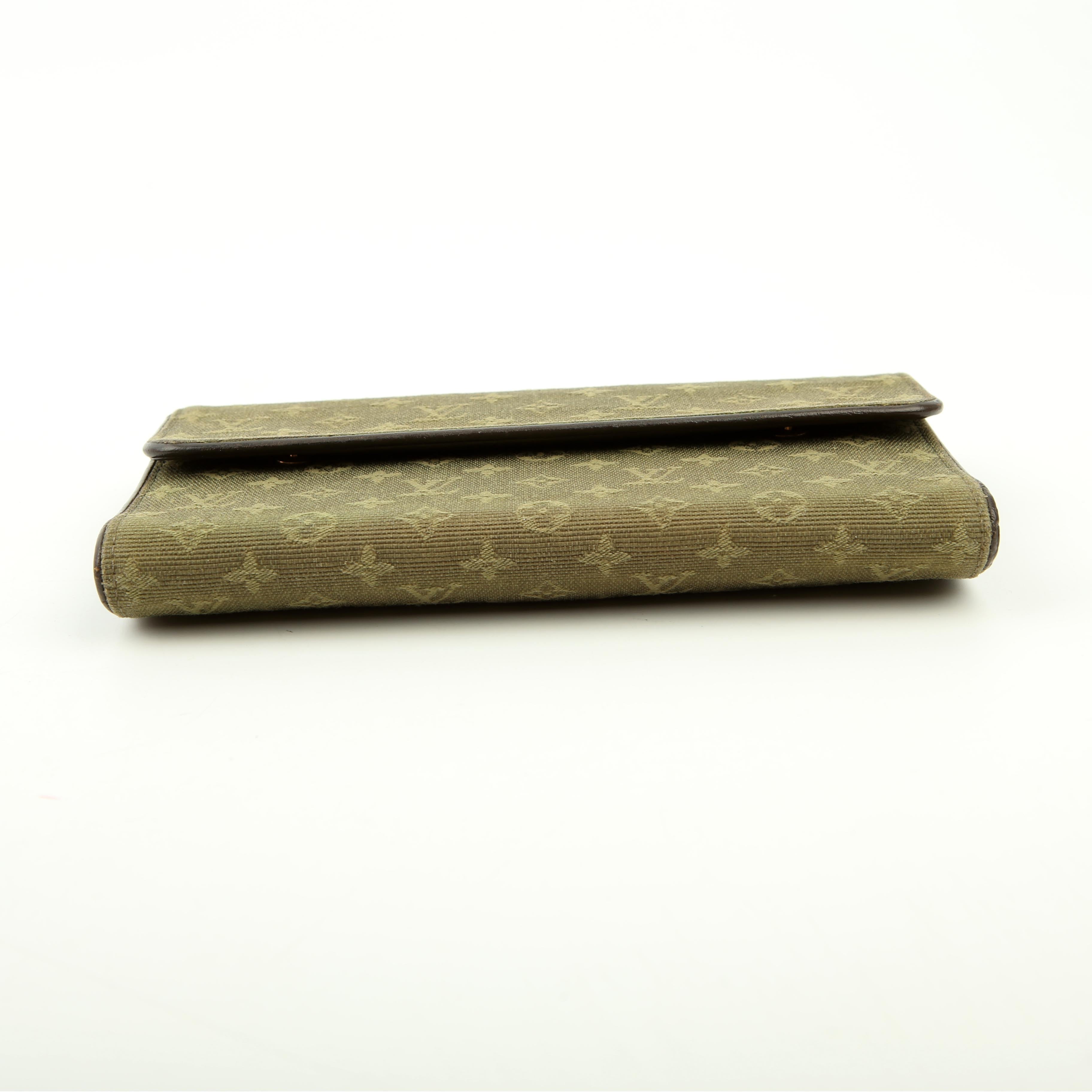 Porte Tresor Wallet Mini Lin Green/Brown