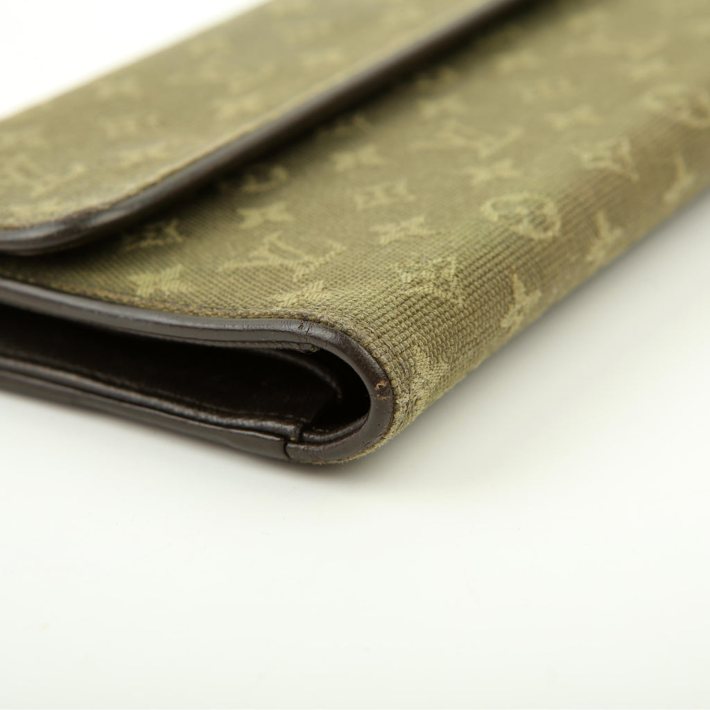 Porte Tresor Wallet Mini Lin Green/Brown