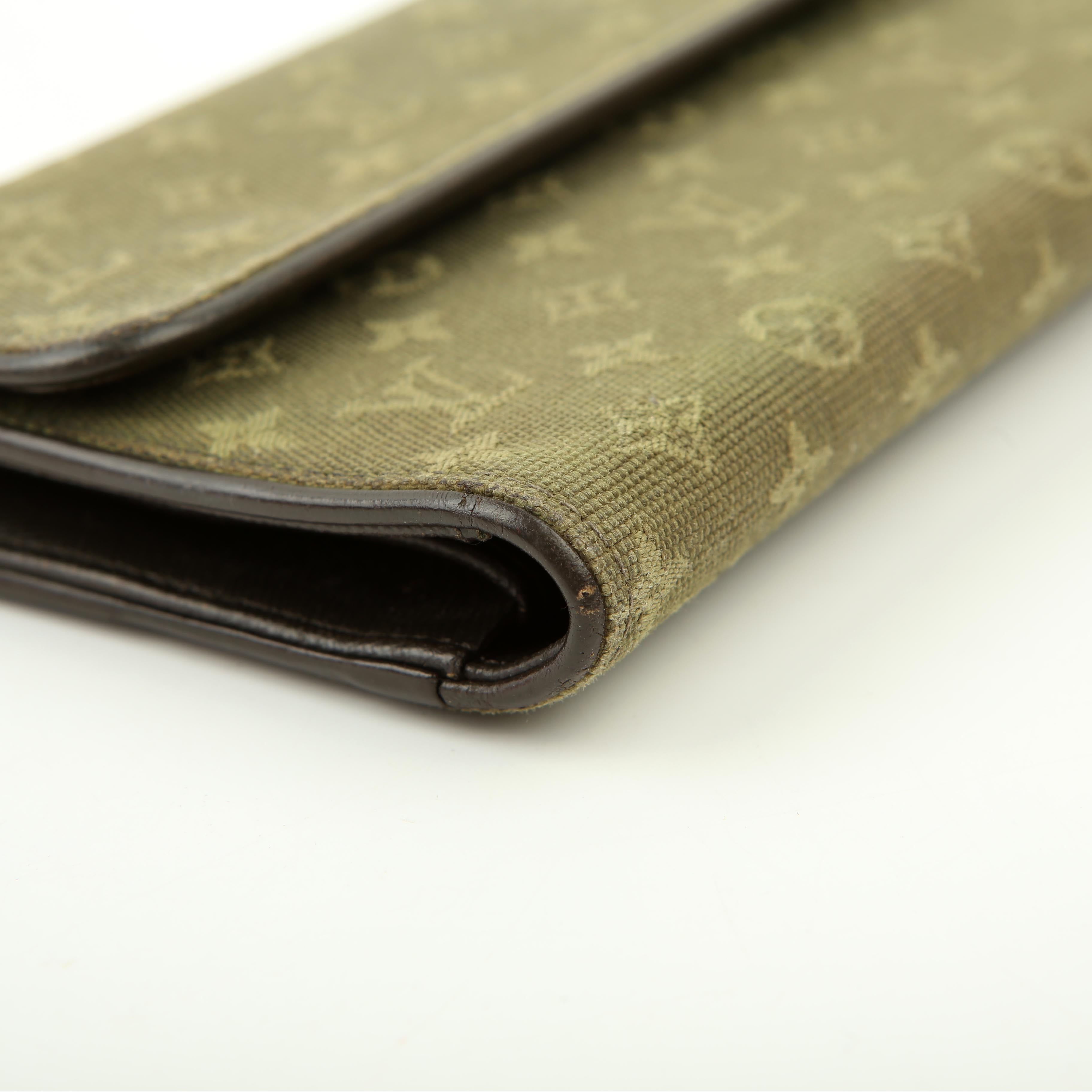 Porte Tresor Wallet Mini Lin Green/Brown