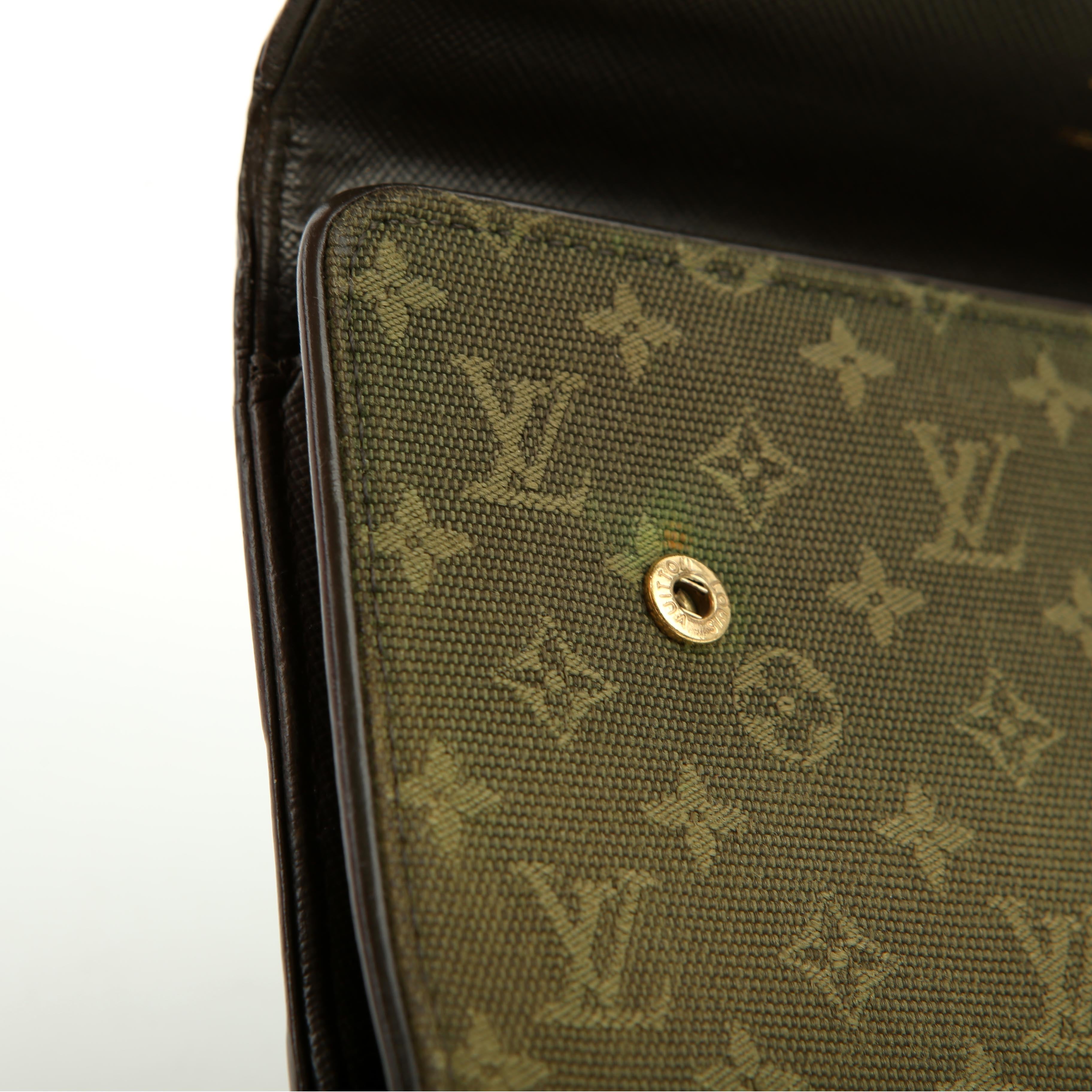 Porte Tresor Wallet Mini Lin Green/Brown