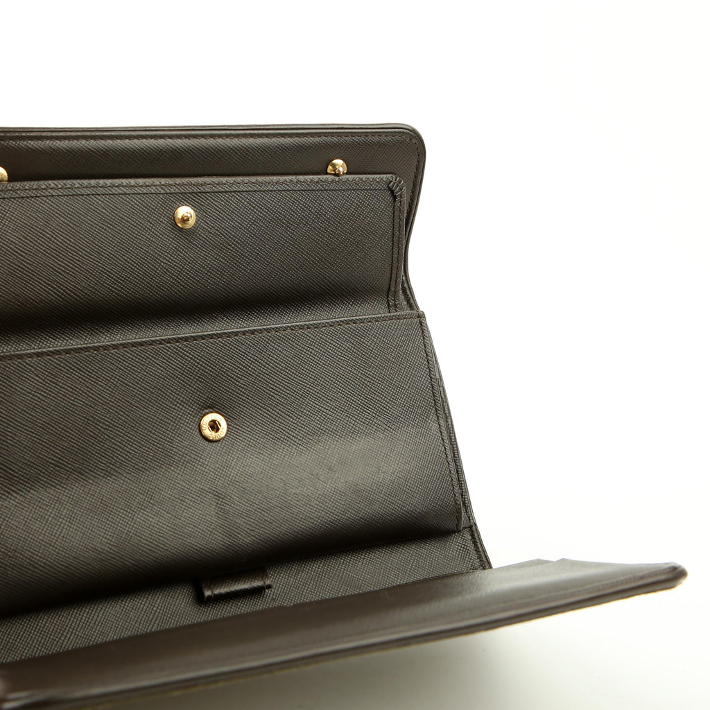 Porte Tresor Wallet Mini Lin Green/Brown