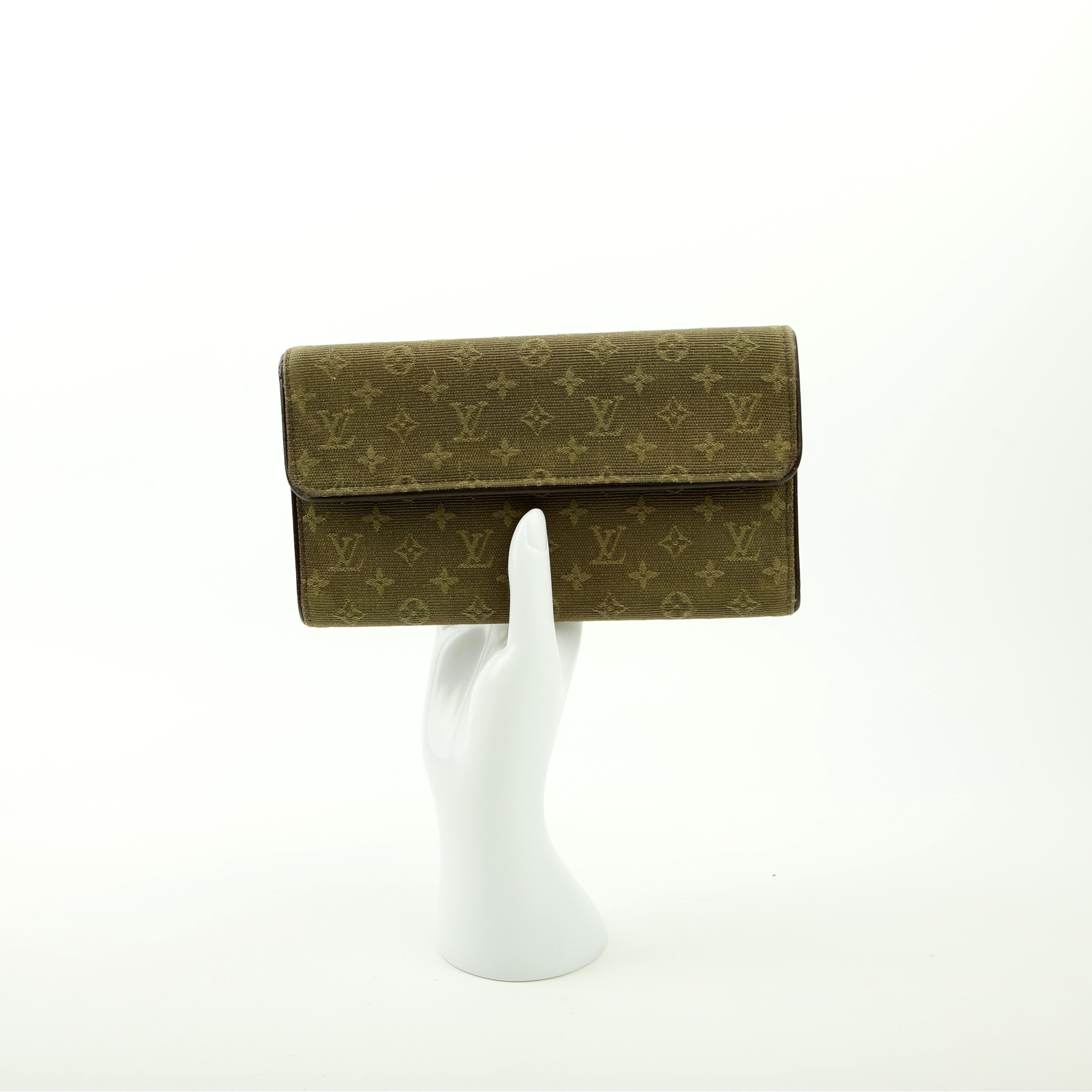 Porte Tresor Wallet Mini Lin Green/Brown