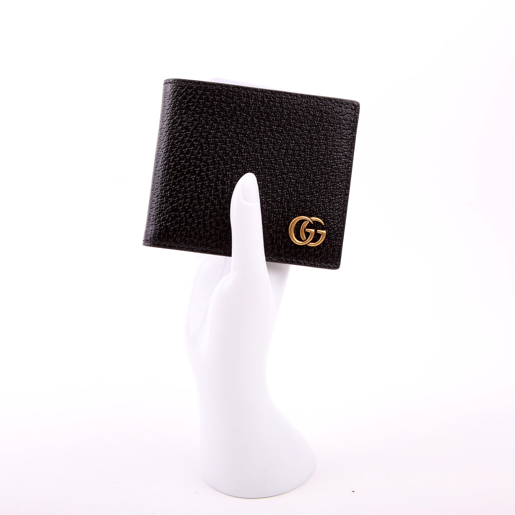 Gucci 428726 Marmont Bi-Fold Wallet Leather Black