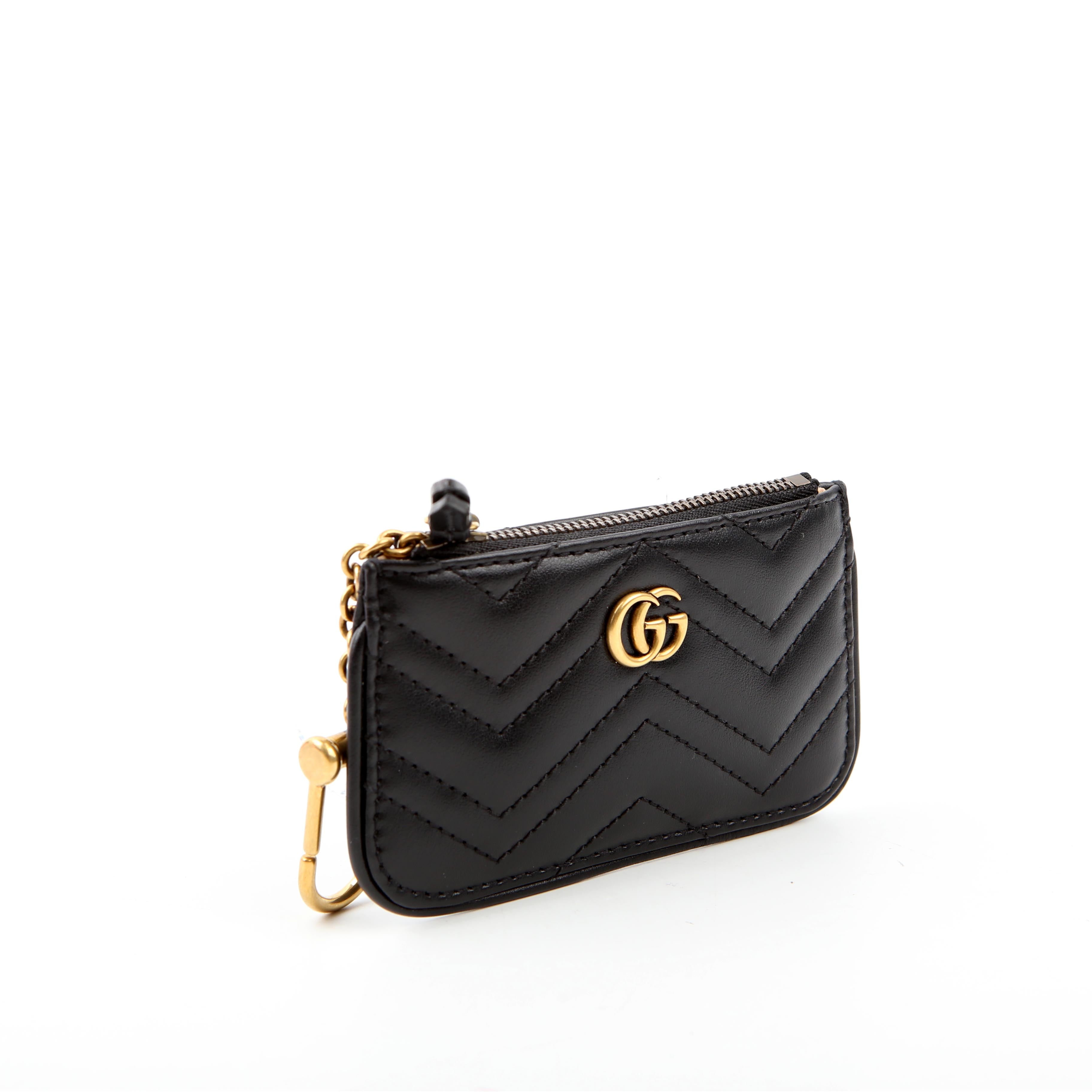 671773 GG Marmont Key Pouch Black