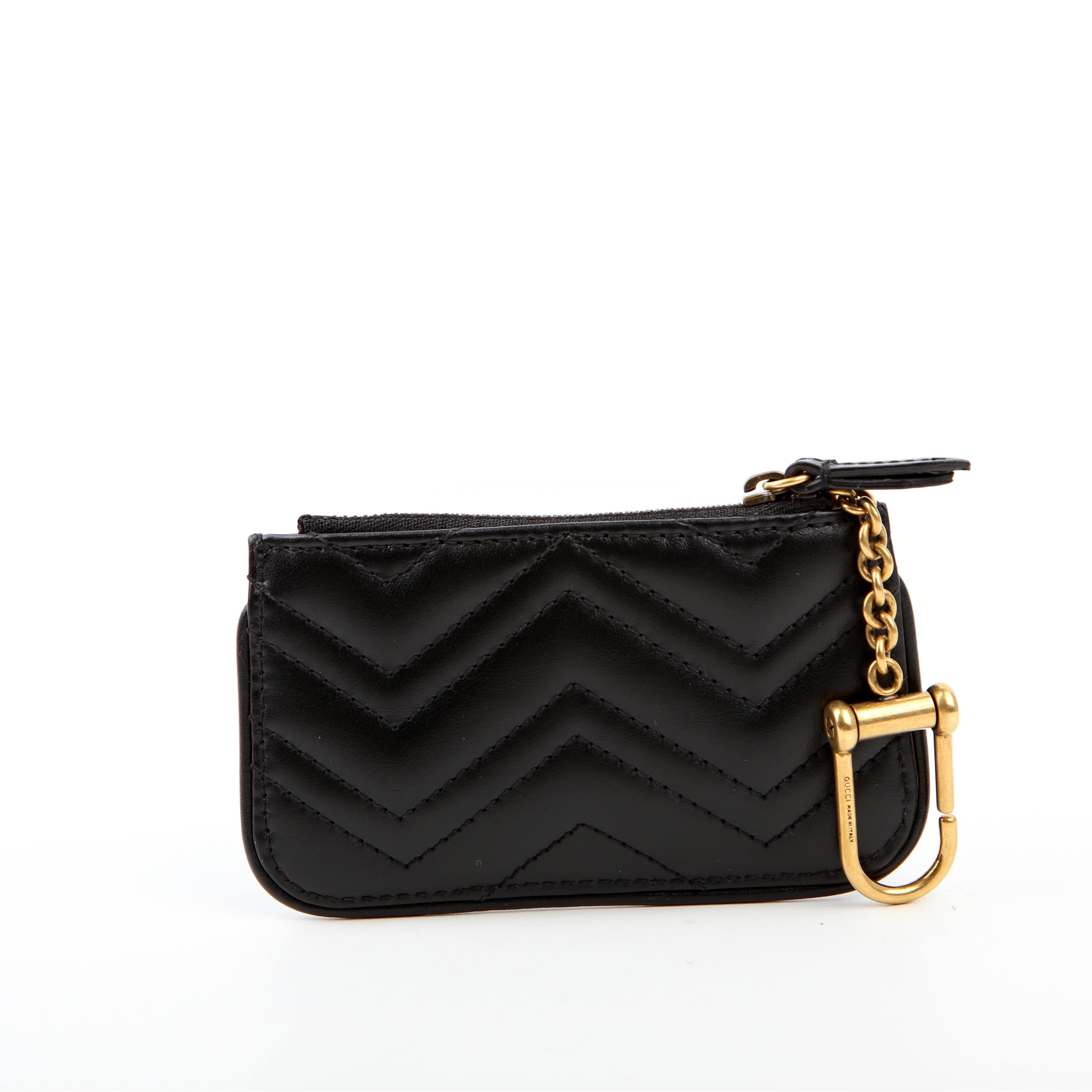 671773 GG Marmont Key Pouch Black