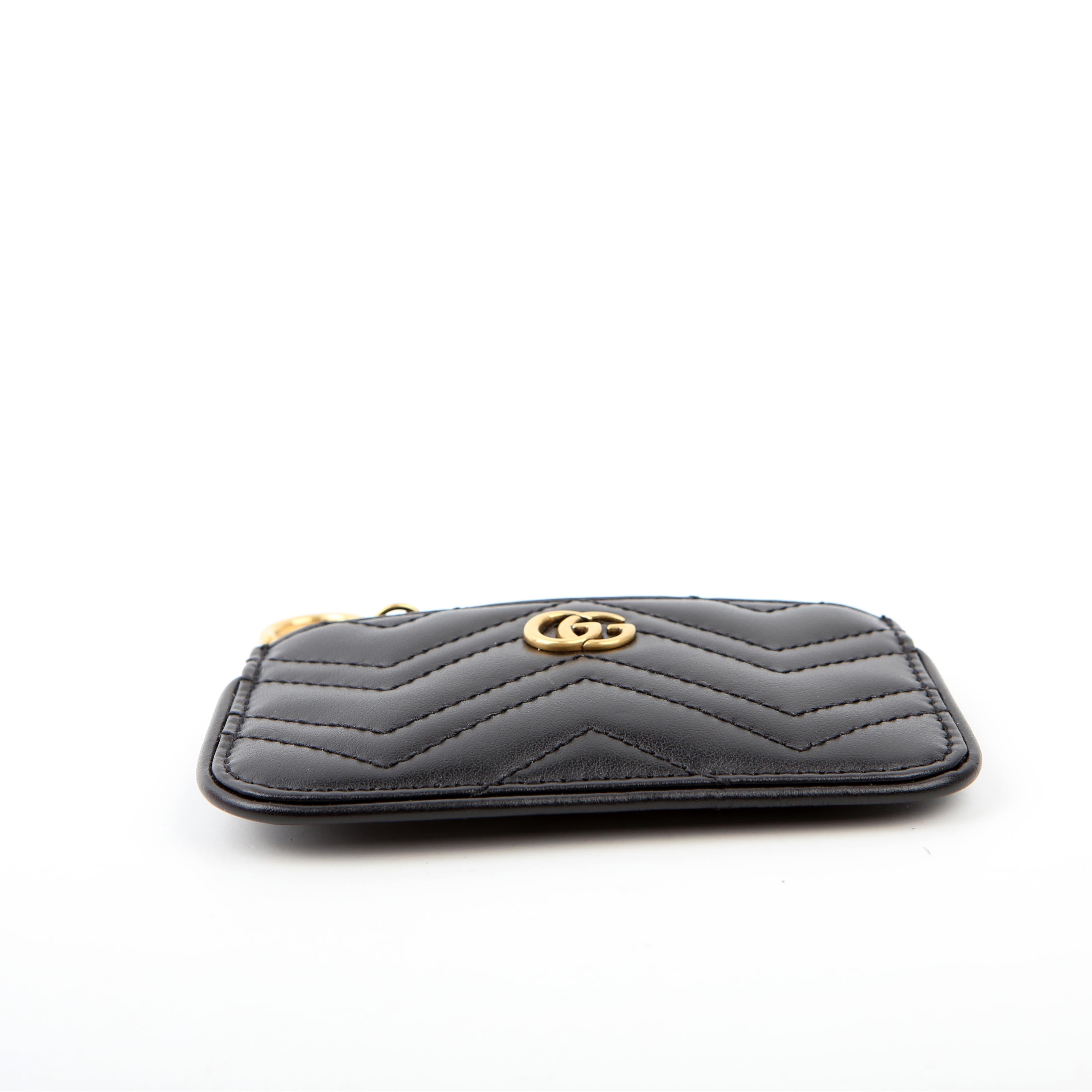671773 GG Marmont Key Pouch Black