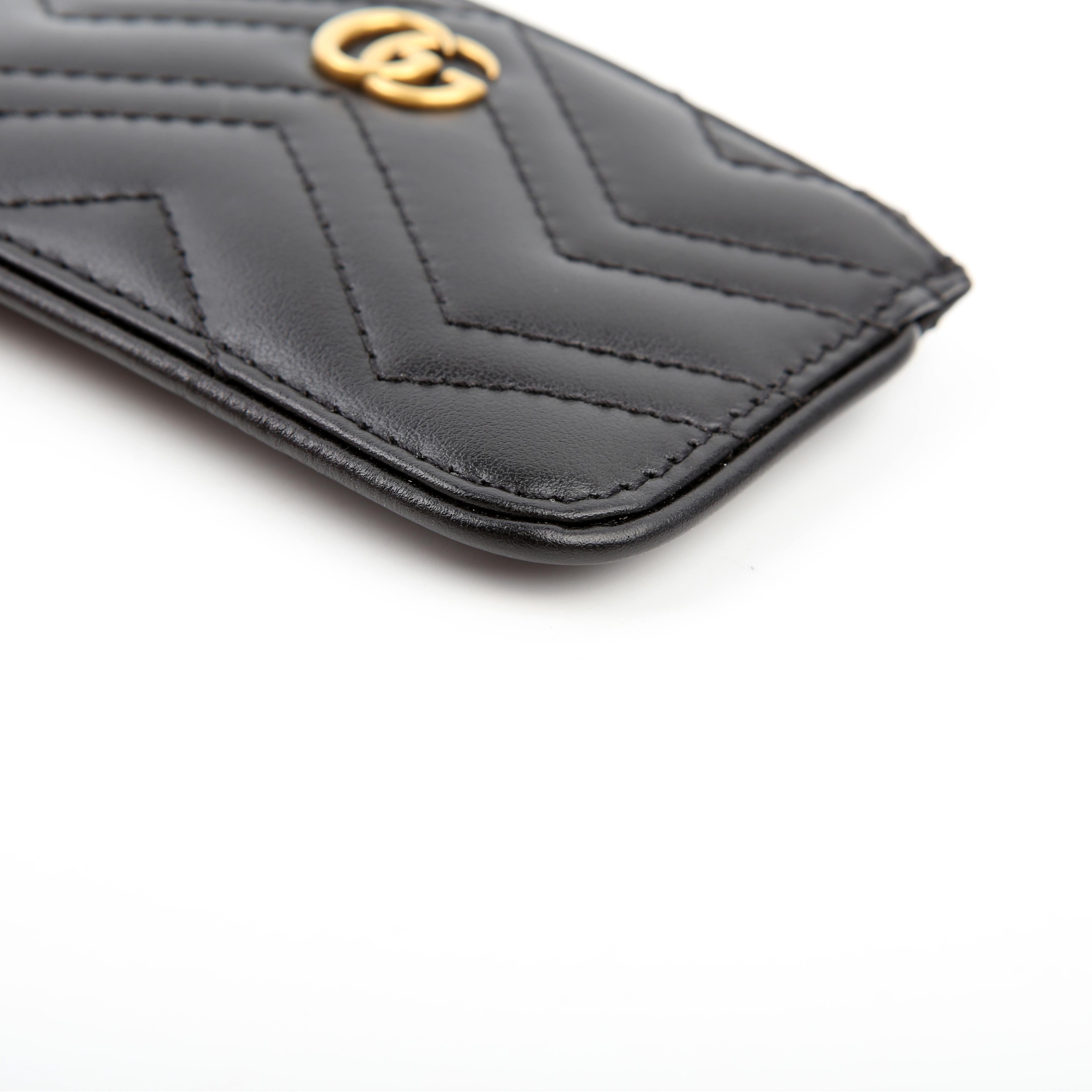 671773 GG Marmont Key Pouch Black