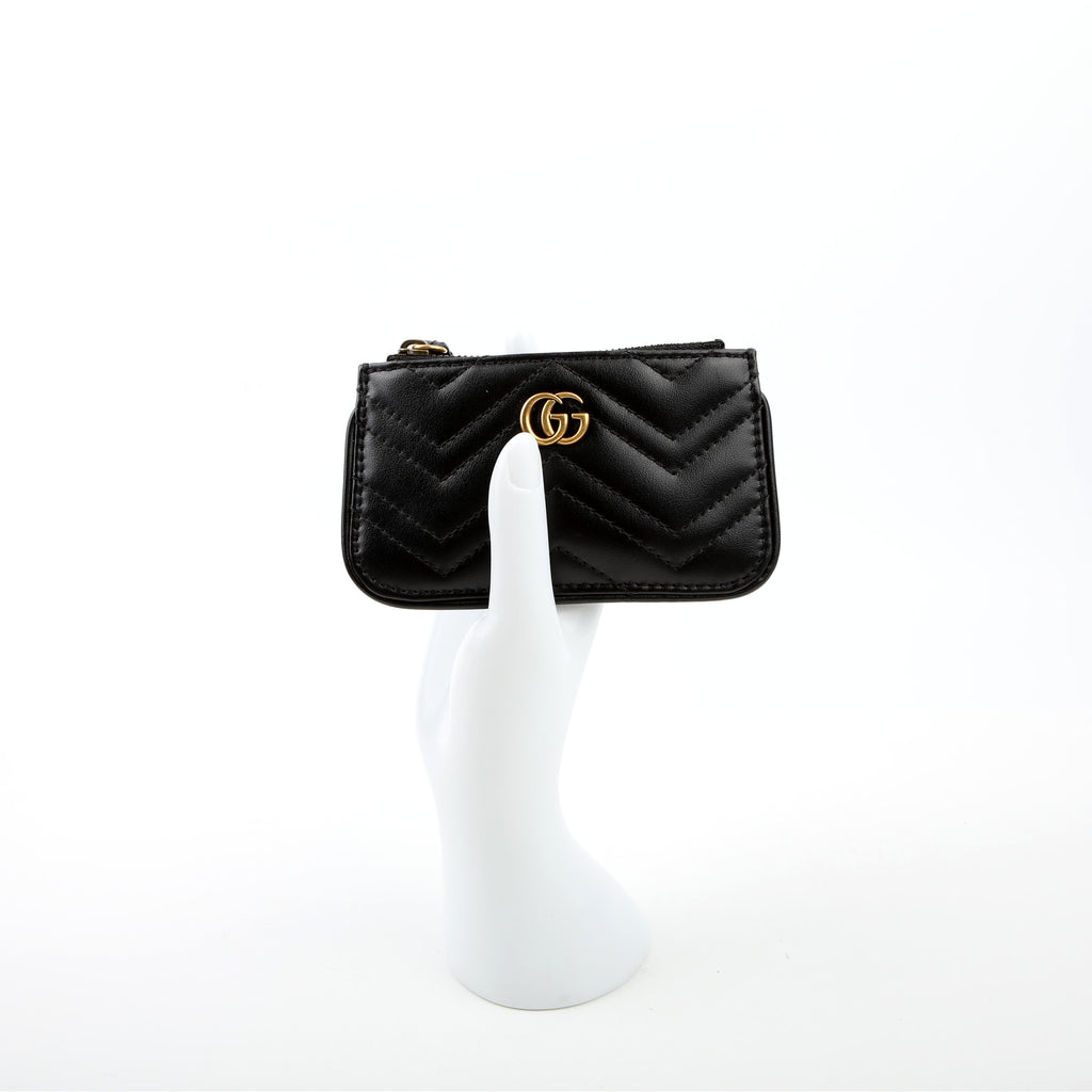 671773 GG Marmont Key Pouch Black