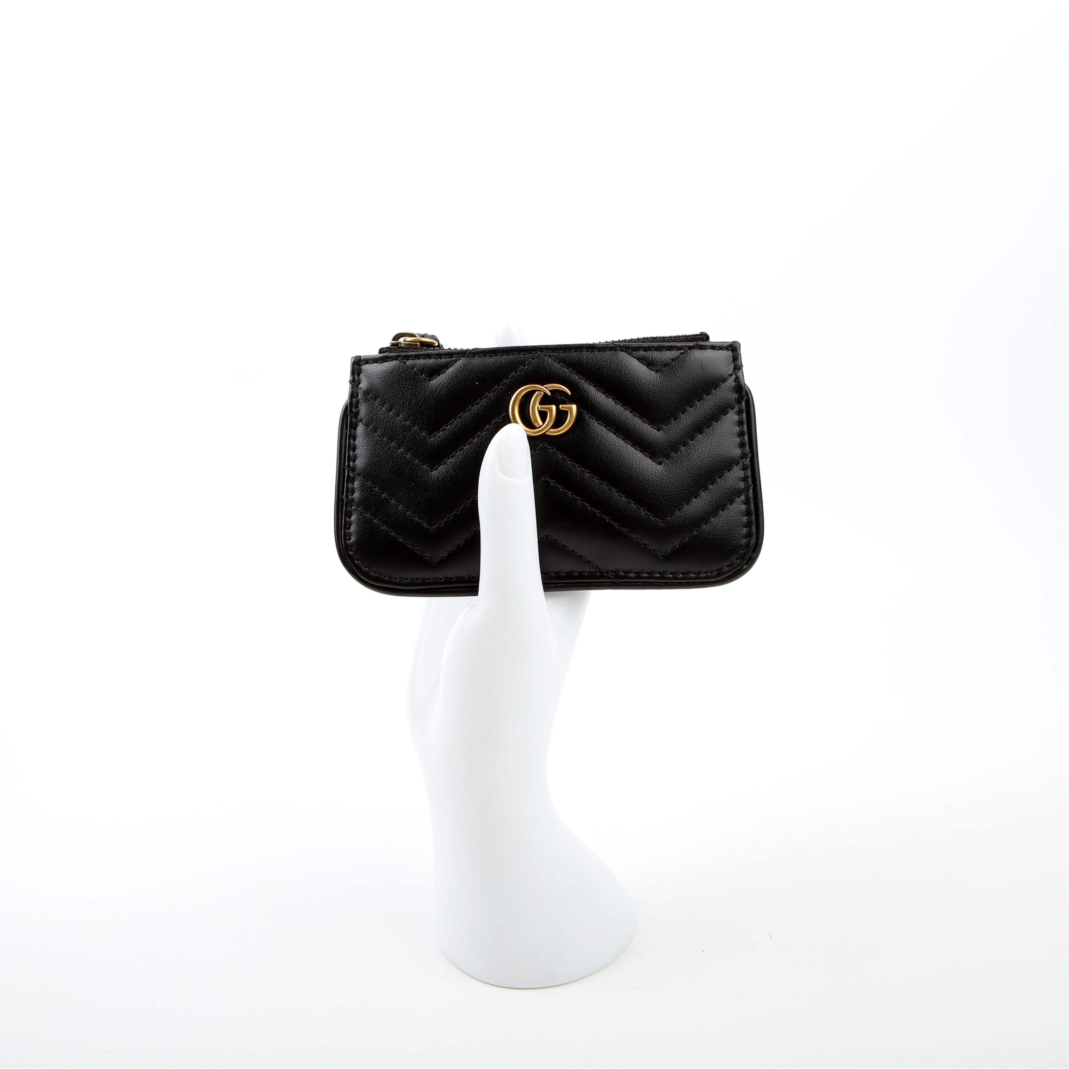 671773 GG Marmont Key Pouch Black
