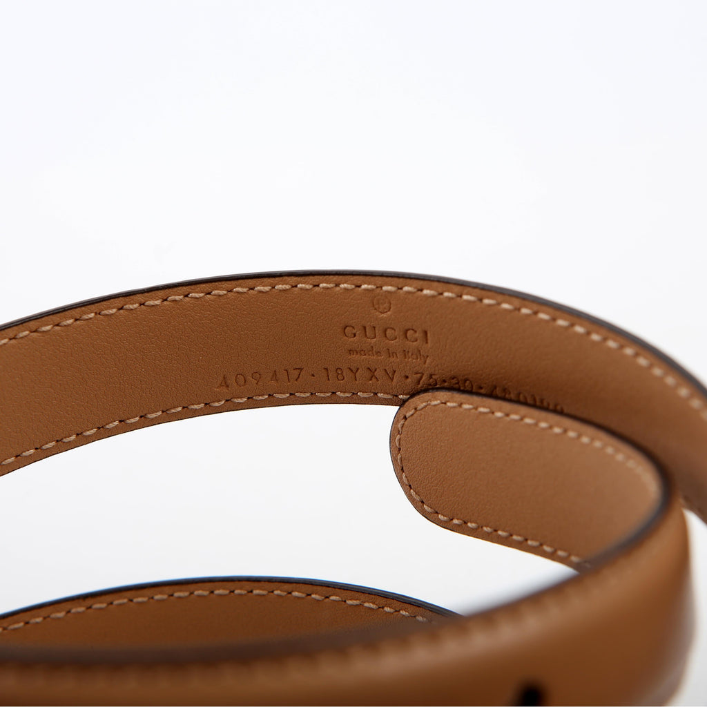409417 GG Marmont Monochrome Thin Belt Size 75/30 Nude